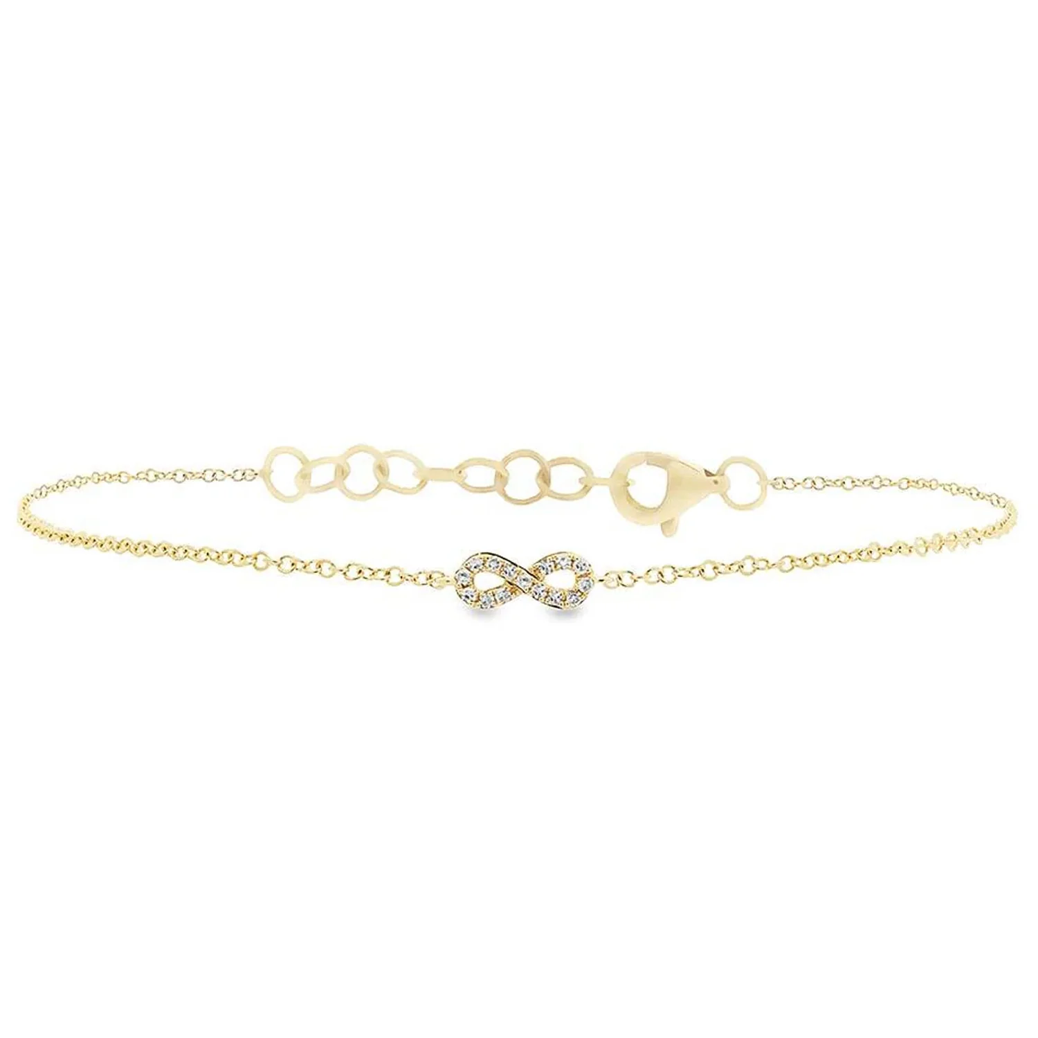 Shy Creation 14KY 0.04ctw Diamond Infinity Bracelet