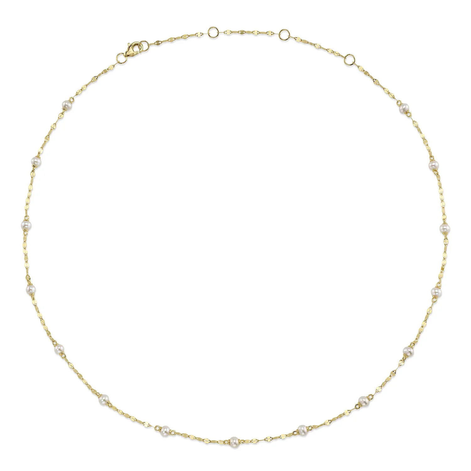 Shy Creation 14K Cultured Pearl Sparkle Chain Necklace - Image 2
