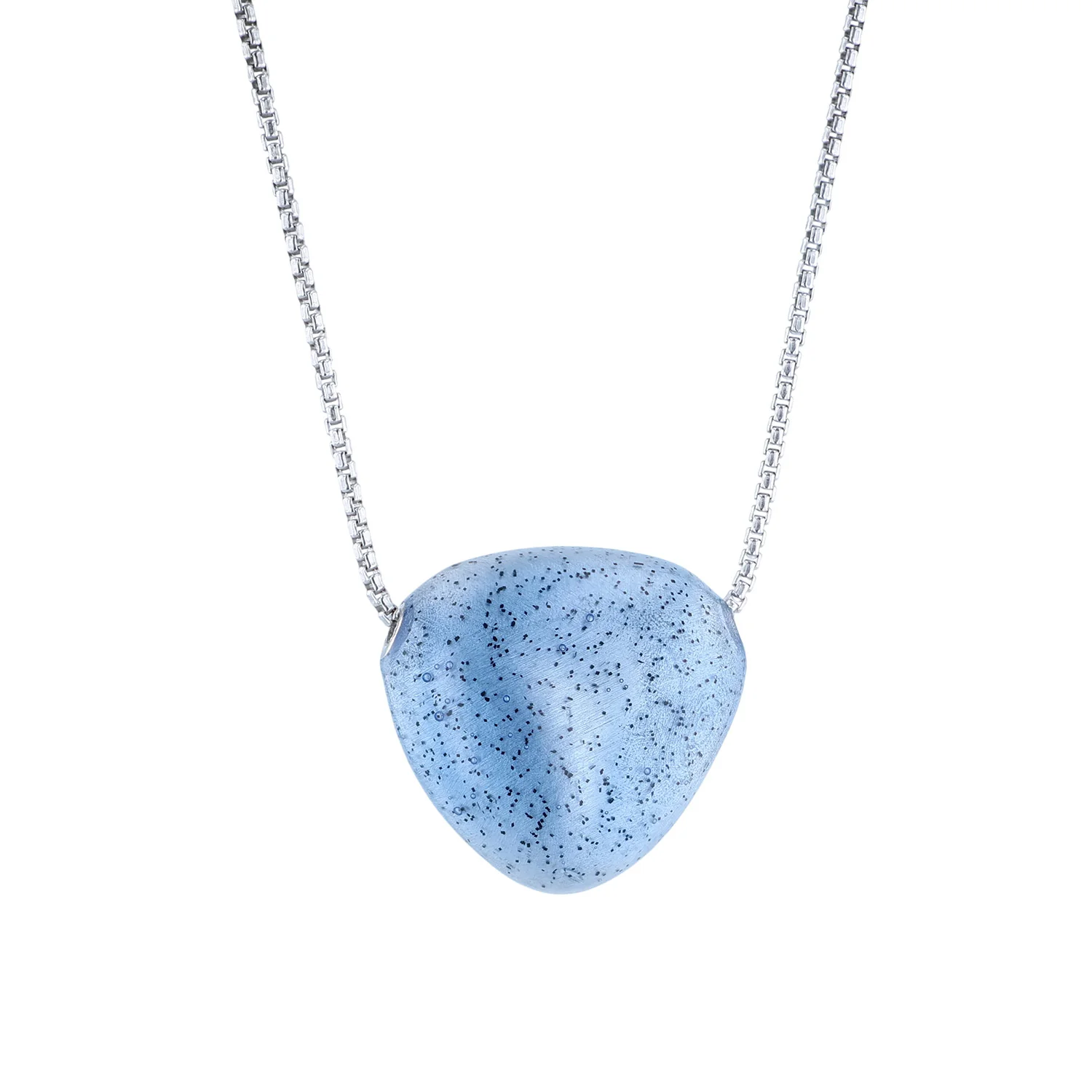 SOHO Sterling Silver Blue Triangle Pendant with Chain