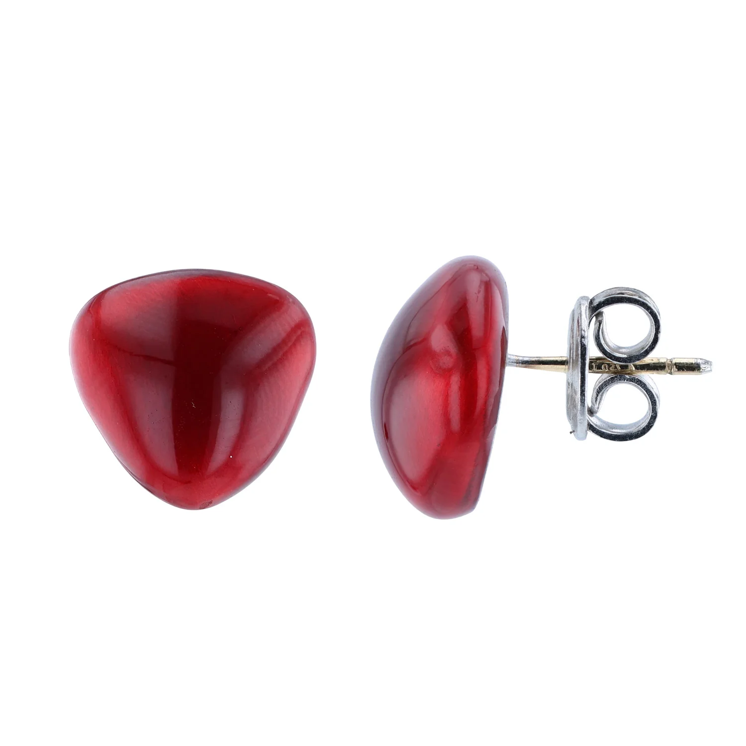 SOHO Sterling Silver Red Enamel Earrings - Image 2