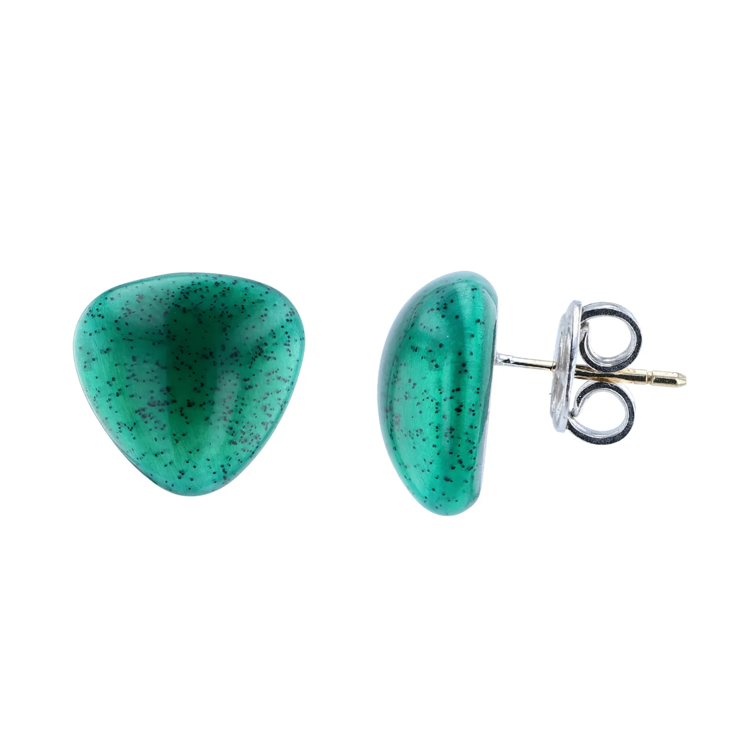 SOHO Sterling Silver Green Enamel Earrings - Image 2