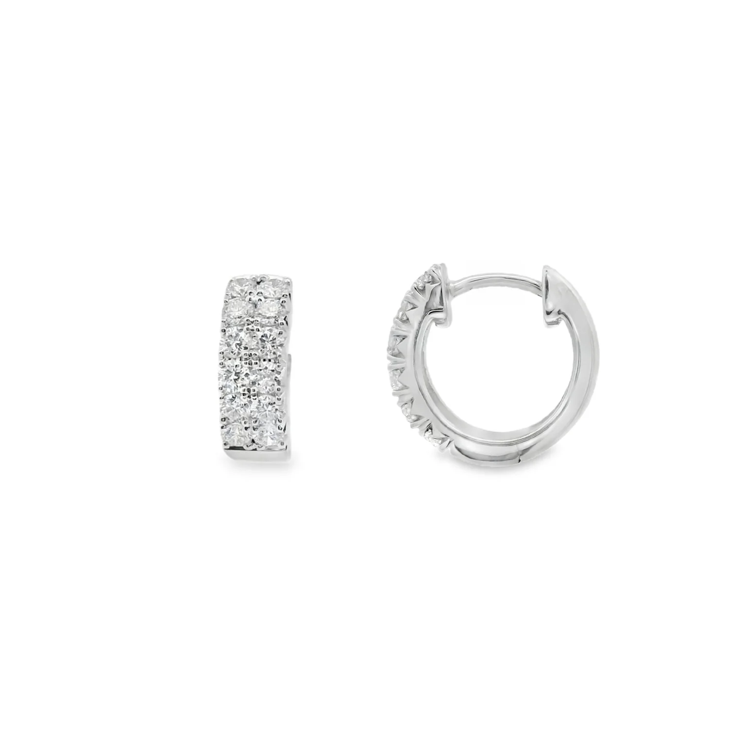 Spark Creations 18K Diamond Huggie Earrings - Image 2