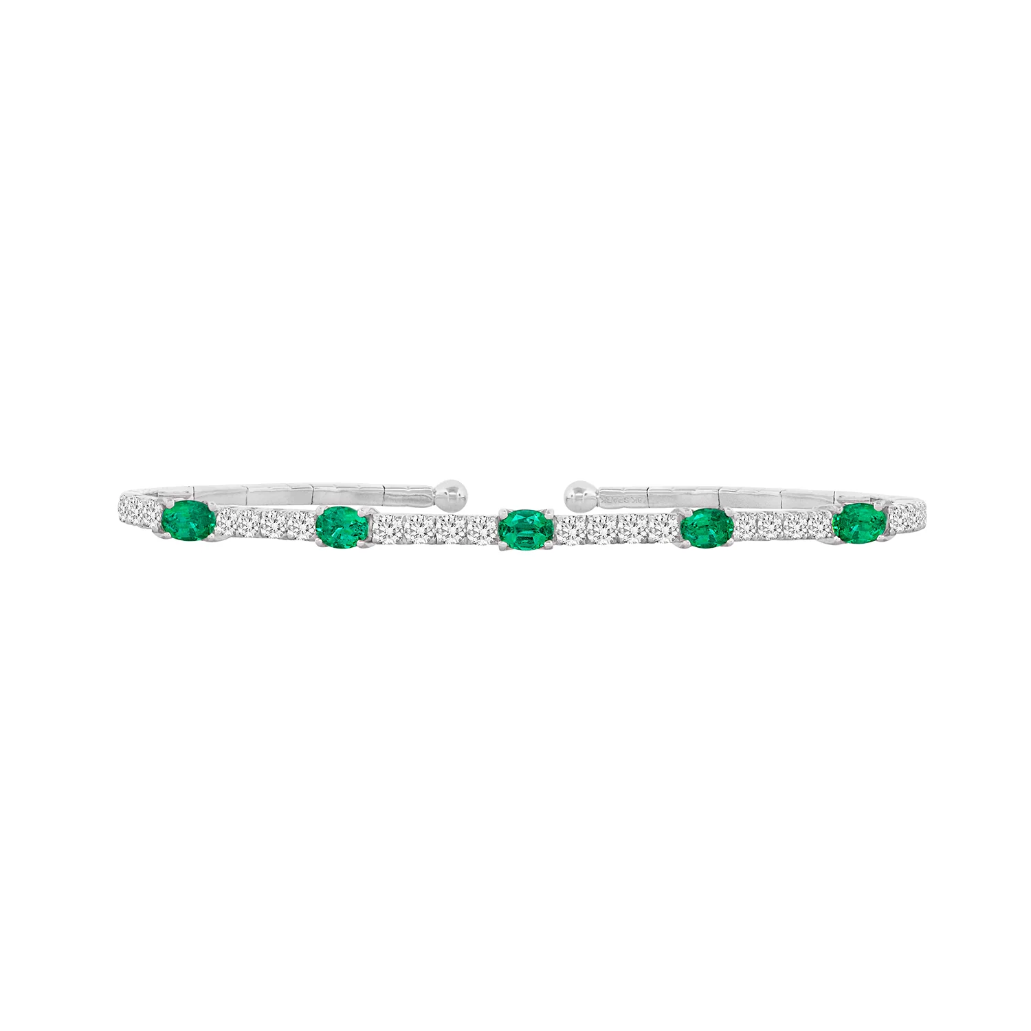 Spark Creations 18K Emerald and Diamond Cuff
