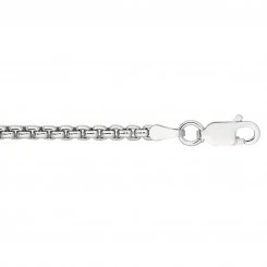 Sterling Silver with Rhodium Finish 2.2MM 22 Inch Diamond-Cut Rope Chain