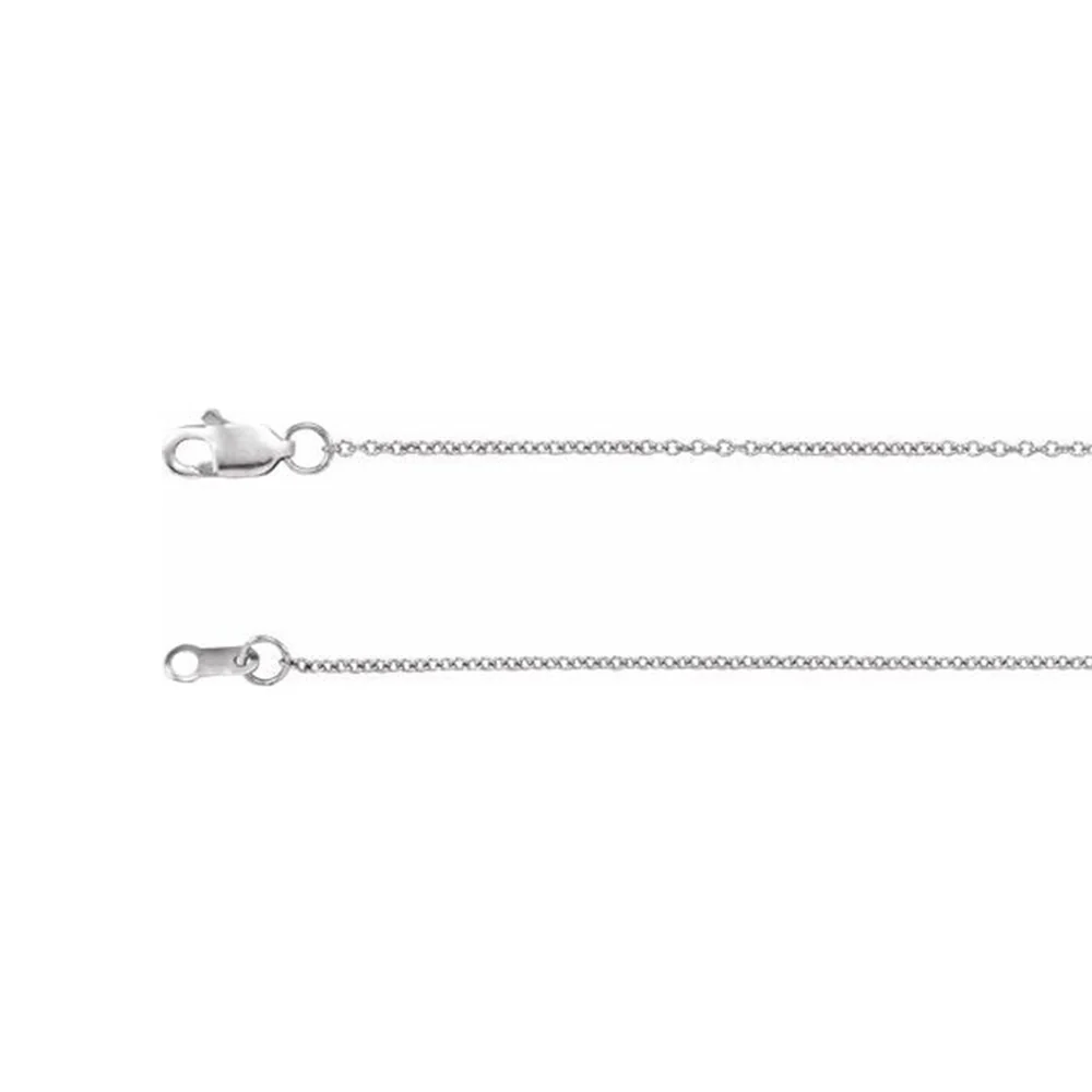 Sterling Silver 1MM Cable Chain with Lobster Clasp 16"