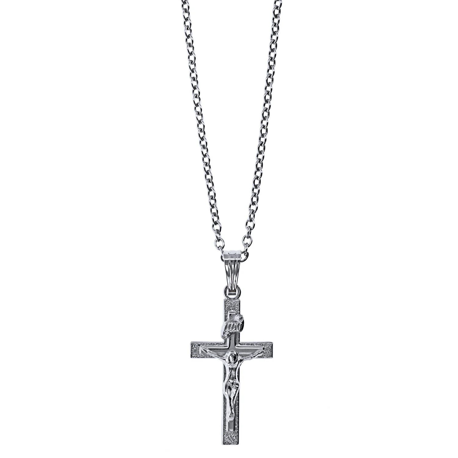 Sterling Silver Childrens Crucifix Cross Pendant - Image 2