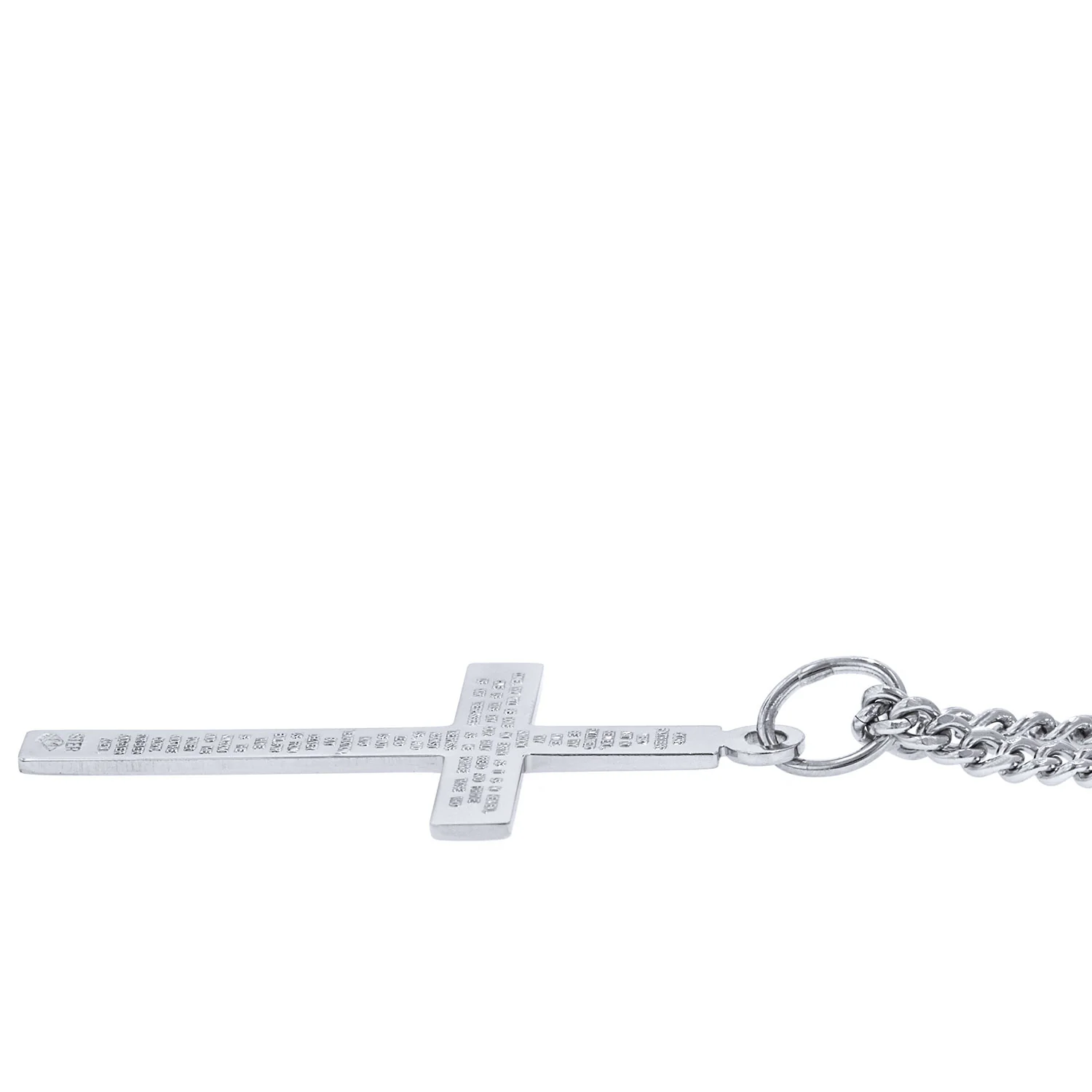 Sterling Silver Cross Pendant with Stainless Steel Chain - Image 3