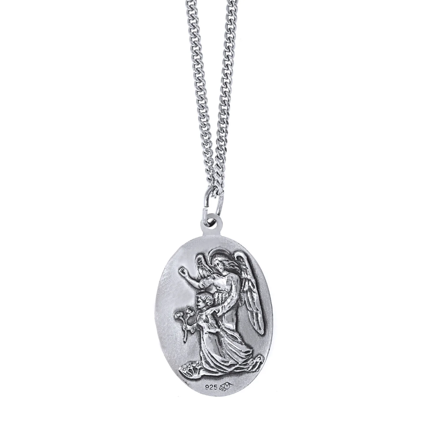 Sterling Silver Large St. Michael Medal Pendant - Image 3