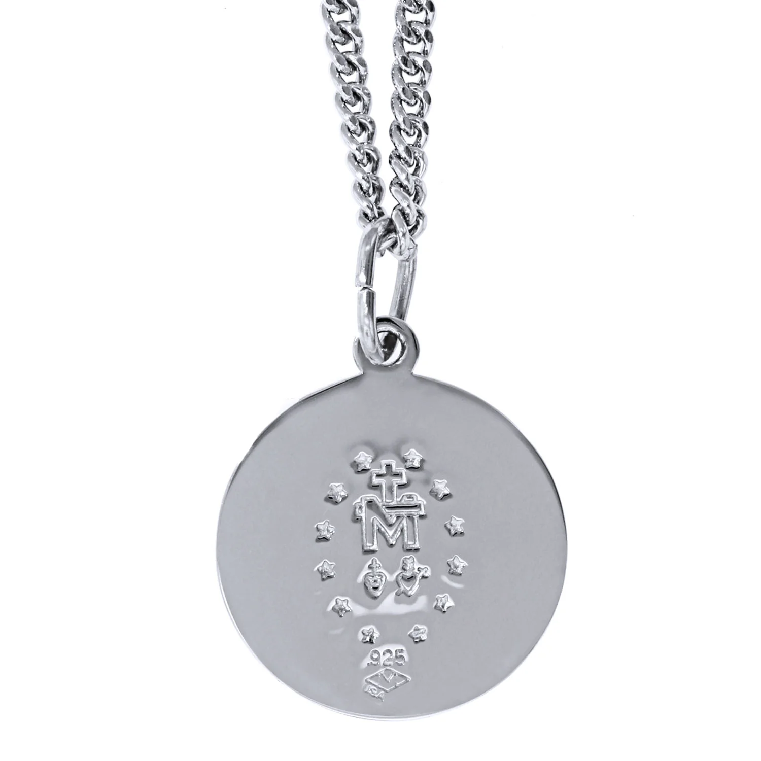 Sterling Silver Miraculous Medal Pendant - Image 3