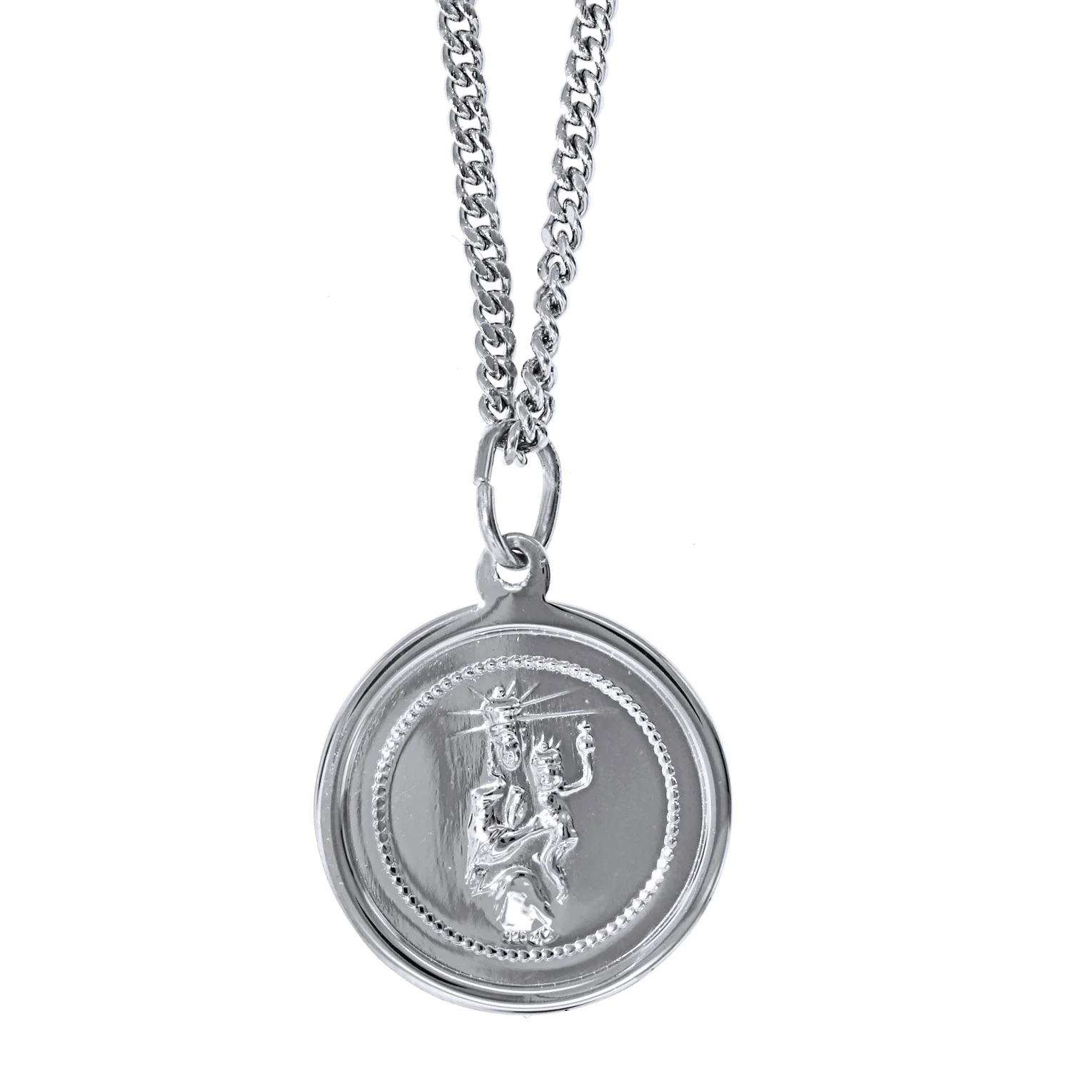Sterling Silver Sacred Heart Medal Pendant - Image 2