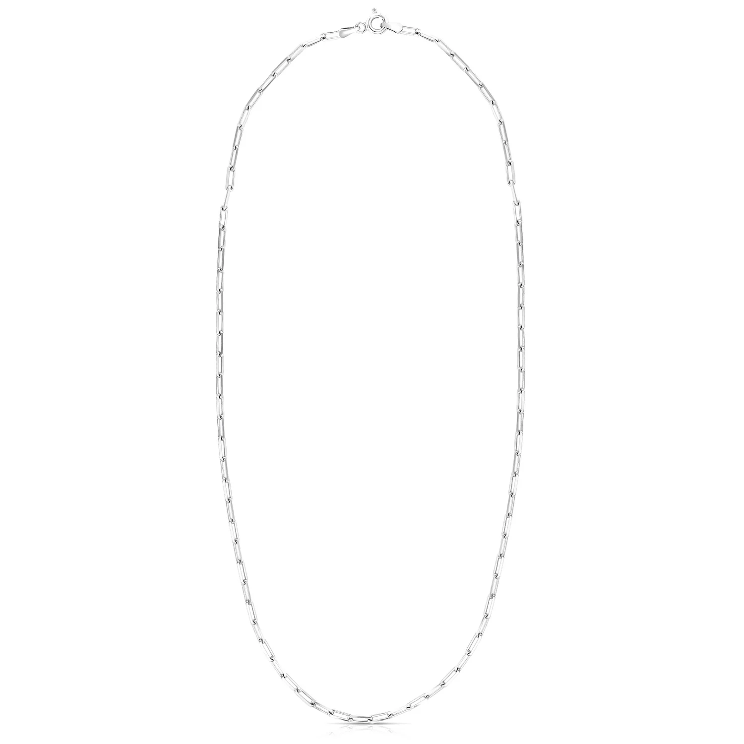 Sterling Silver with Rhodium Finish 2.5MM 20 Inch Paperclip Chain
