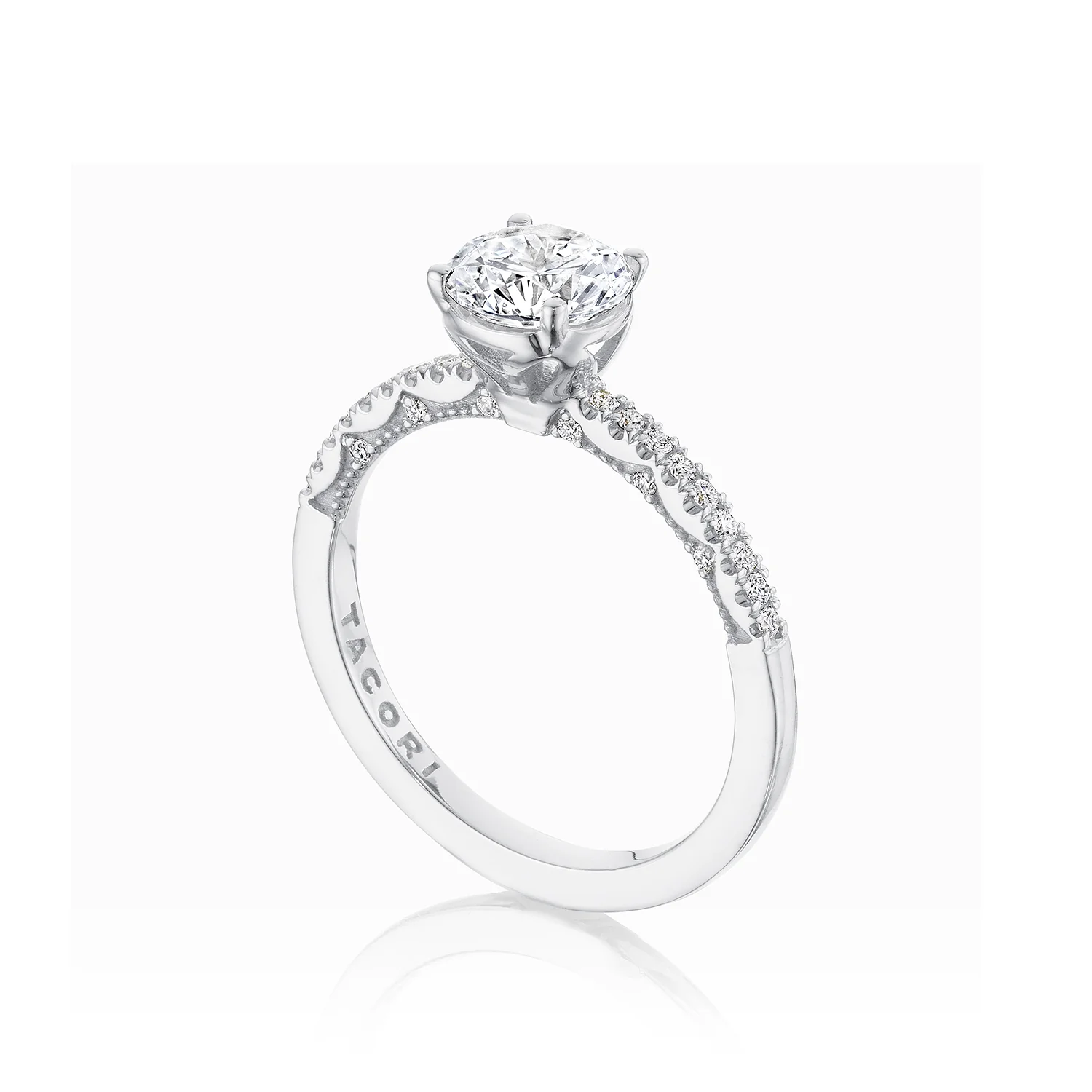 TACORI 14K Coastal Crescent Diamond Engagement Ring P104 RD 7.5 FW - Image 2