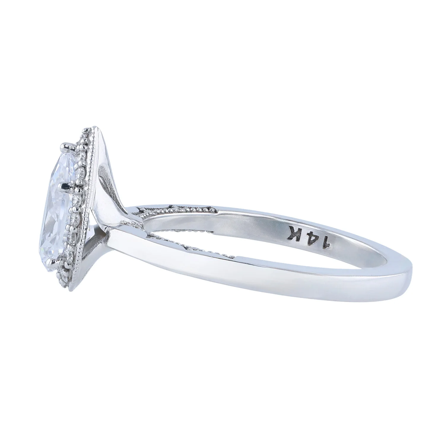 TACORI 14K Coastal Crescent 7x5MM 0.16ctw GH SI D - Image 2