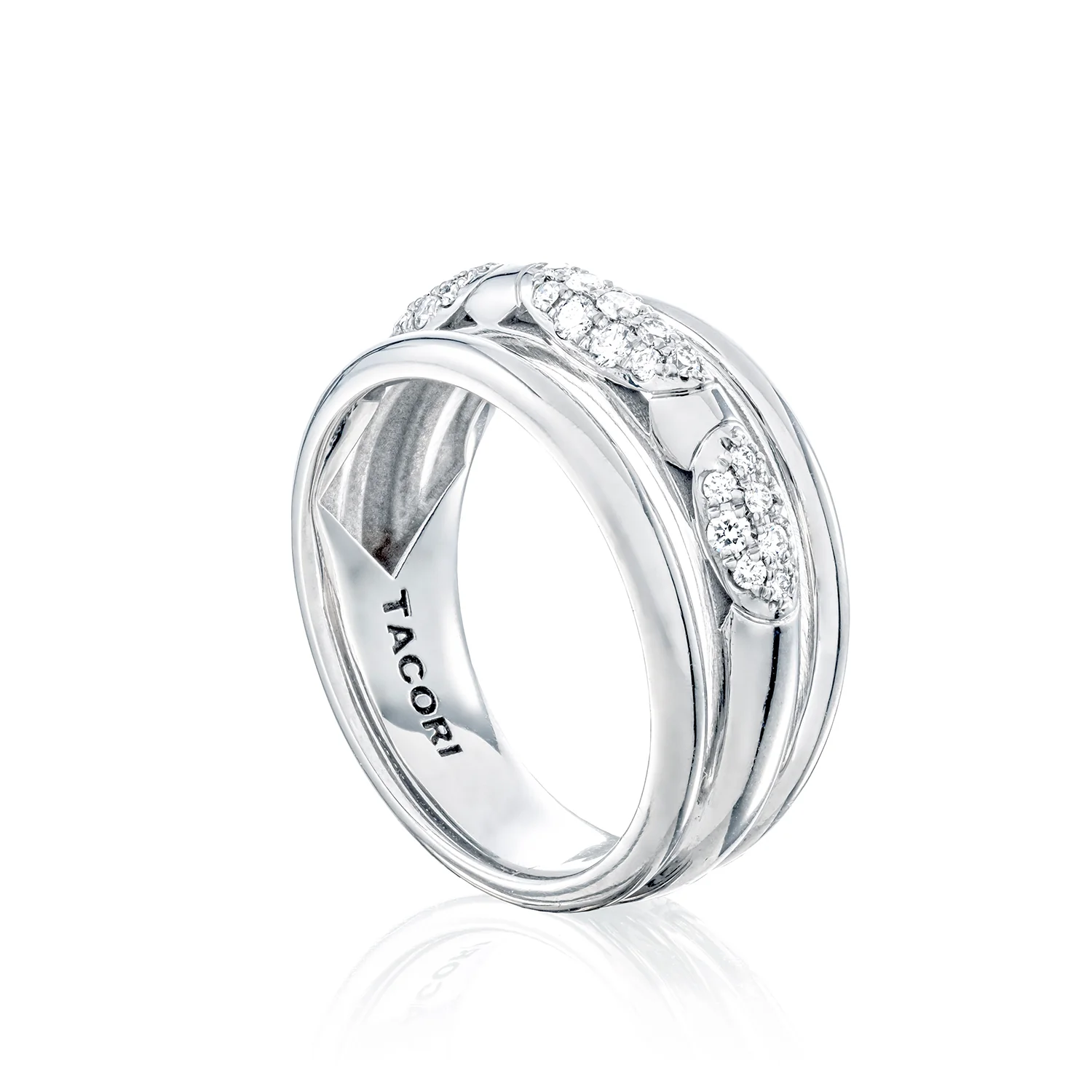 TACORI 18K Crescent Eclipse 360° Diamond Triple Band - Image 2