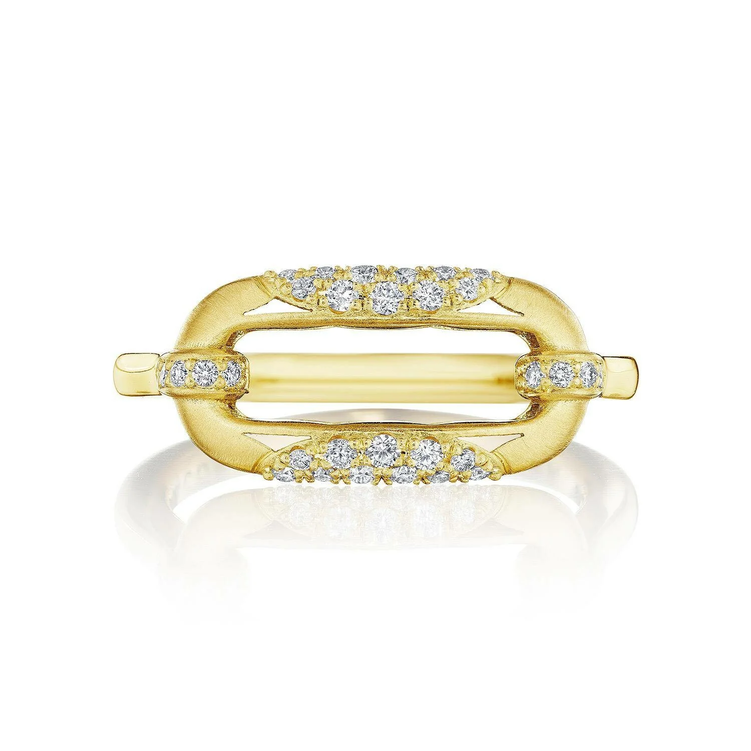 TACORI 18K Crescent Eclipse Diamond Satin Link Ring
