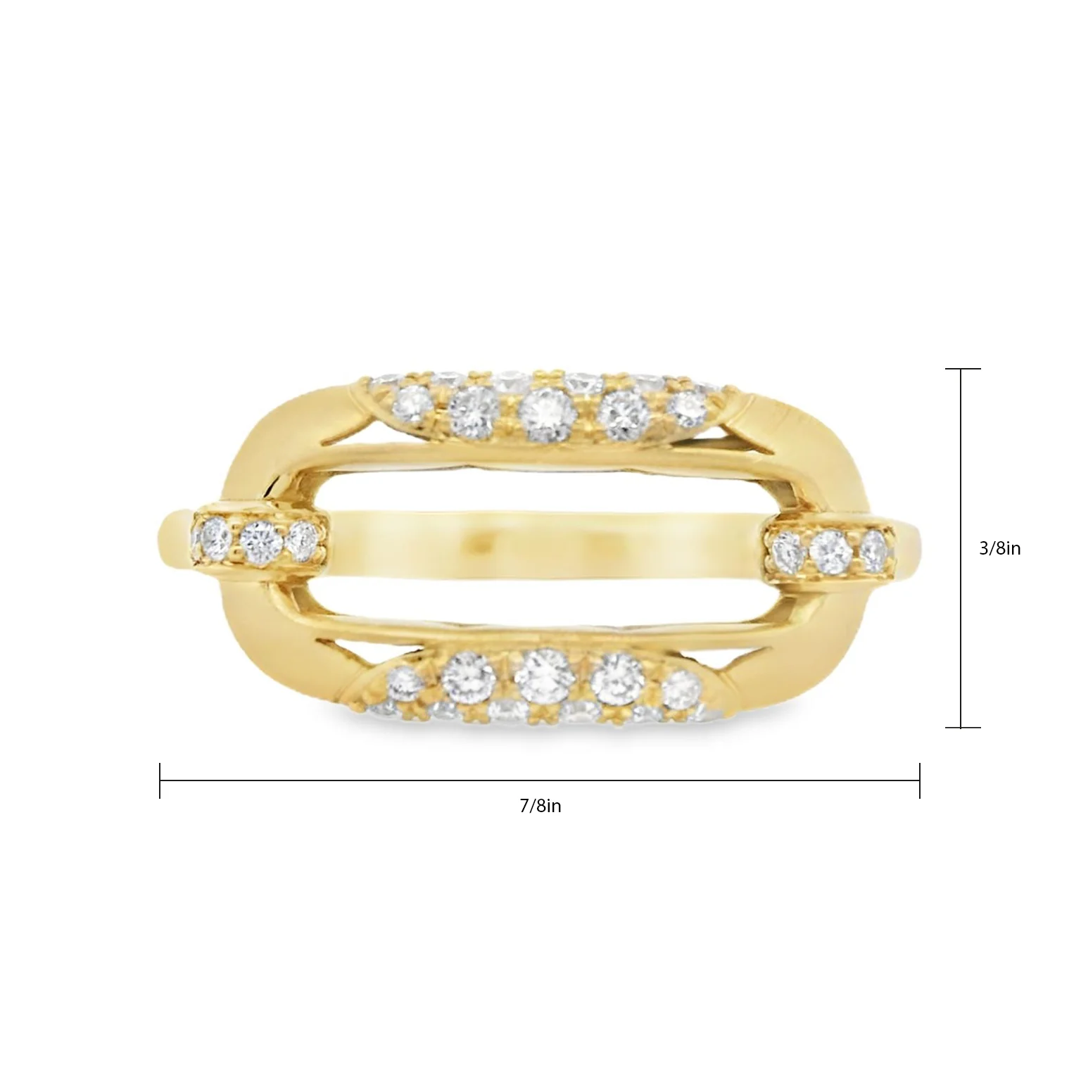 TACORI 18K Crescent Eclipse Diamond Satin Link Ring - Image 2