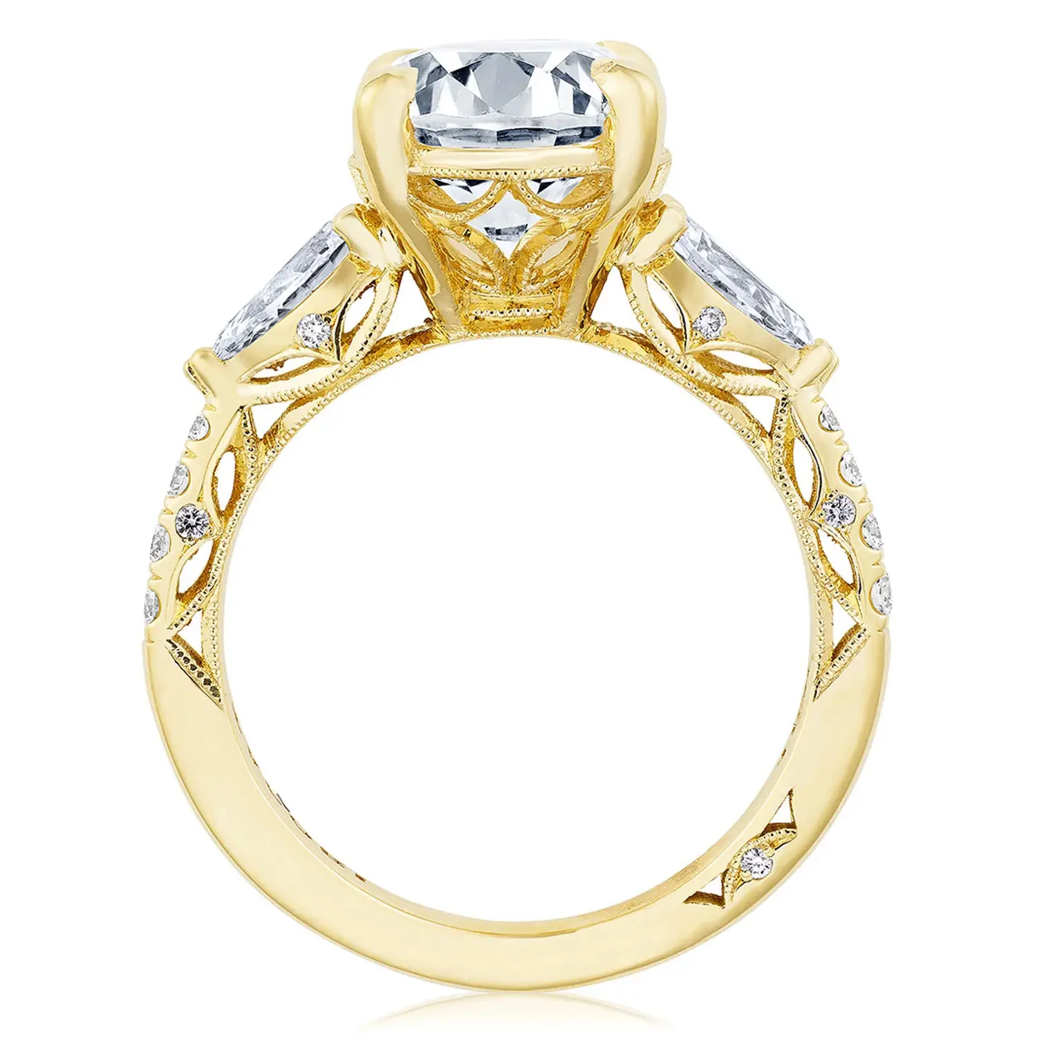 TACORI 18K Dantela Oval Diamond Three Stone Engagement Ring - Image 3