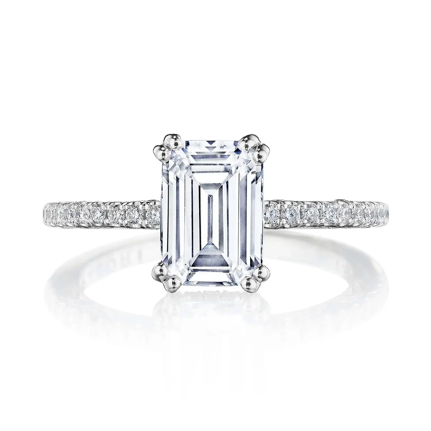 TACORI 18K Dantela Emerald Diamond Engagement Ring