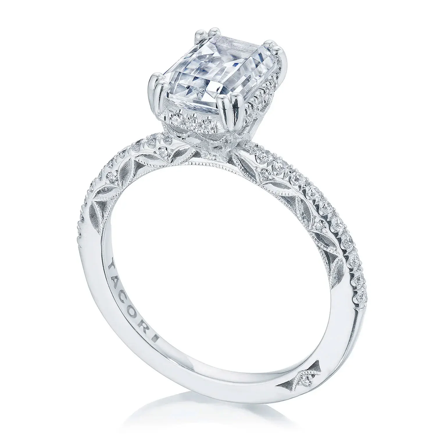 TACORI 18K Dantela Emerald Diamond Engagement Ring - Image 2