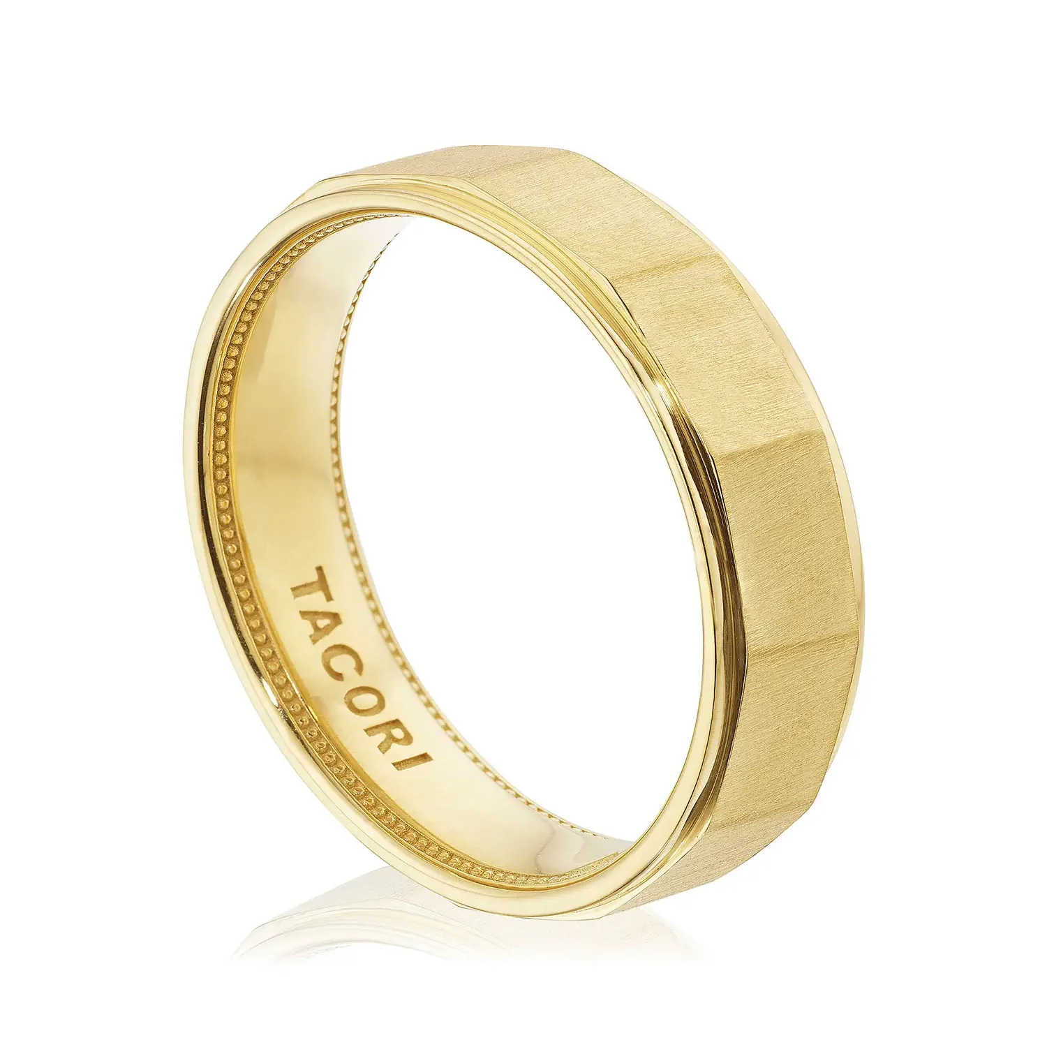 TACORI 18K Geometric Faceted Satin Wedding Band - Image 2