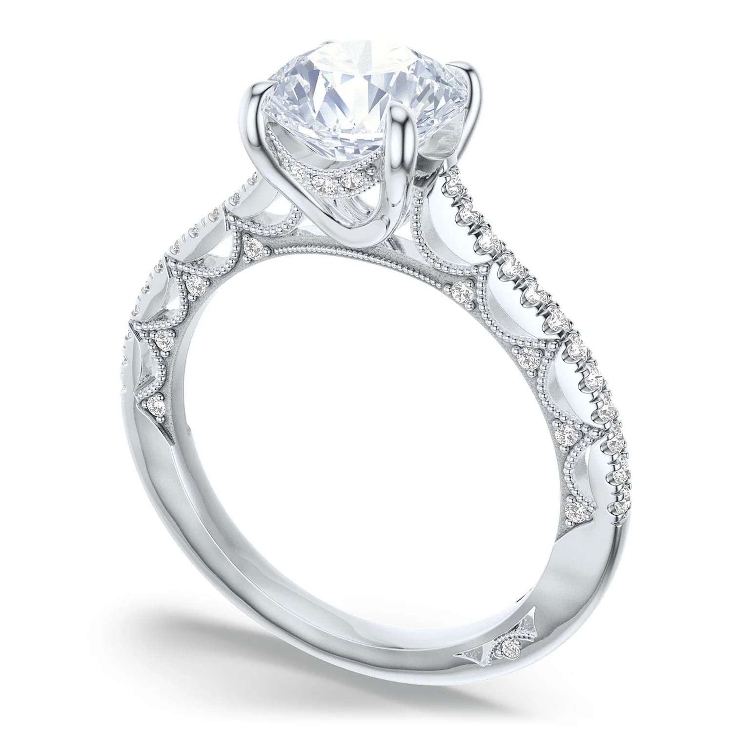 TACORI 18K Lunetta Crescent 9MM Diamond Engagement Ring - Image 2