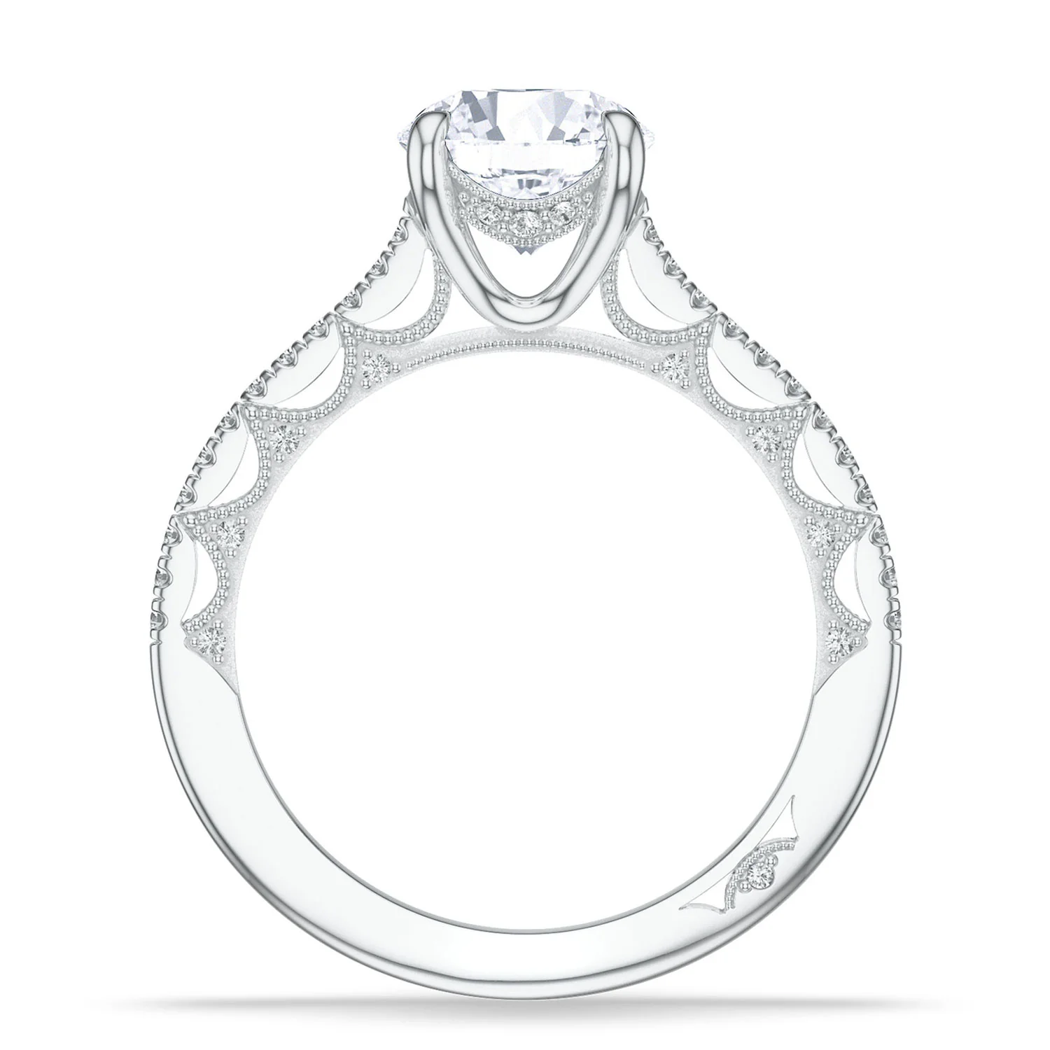 TACORI 18K Lunetta Crescent 9MM Diamond Engagement Ring - Image 3