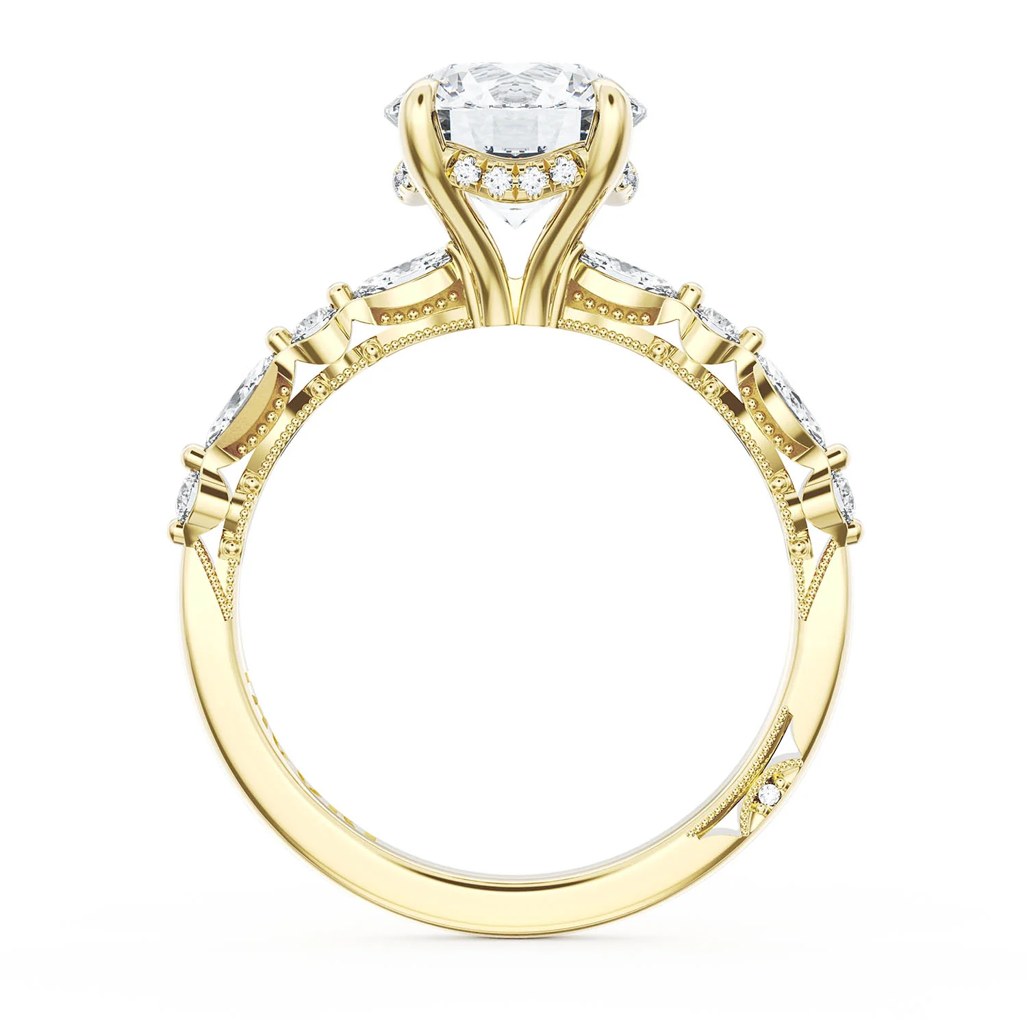 TACORI 18K Sculpted Crescent Diamond Engagement Ring - Image 3