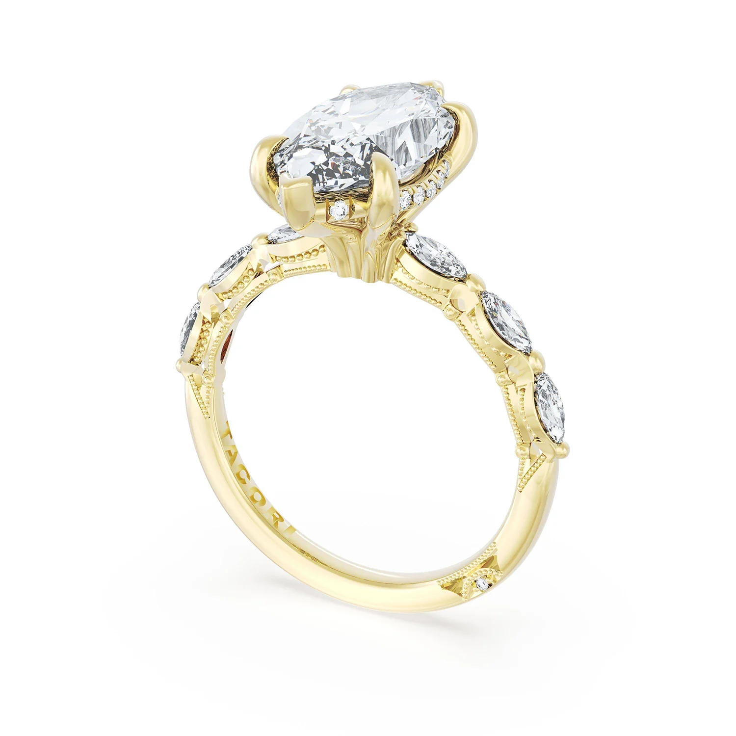 TACORI 18K Sculpted Crescent Diamond Engagement Ring - Image 2