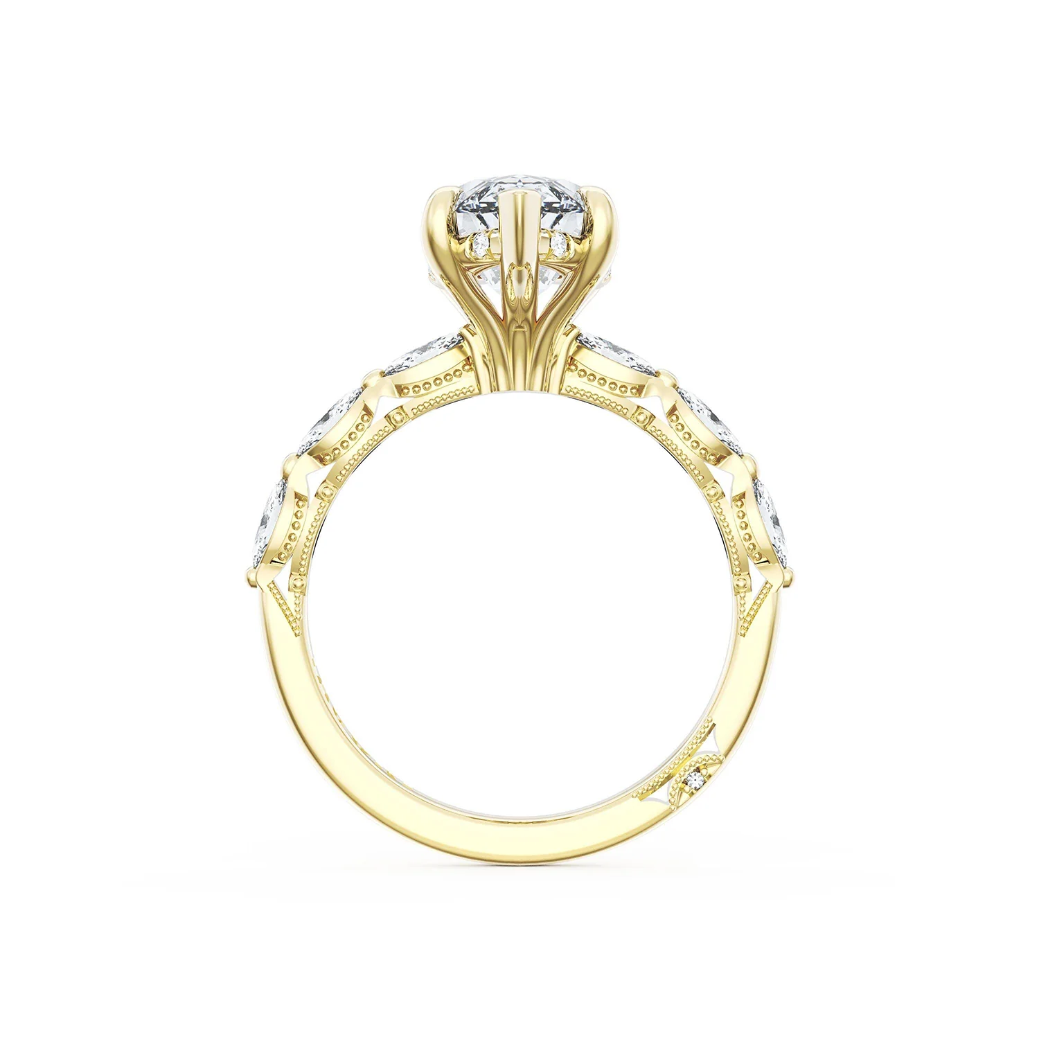 TACORI 18K Sculpted Crescent Diamond Engagement Ring - Image 3