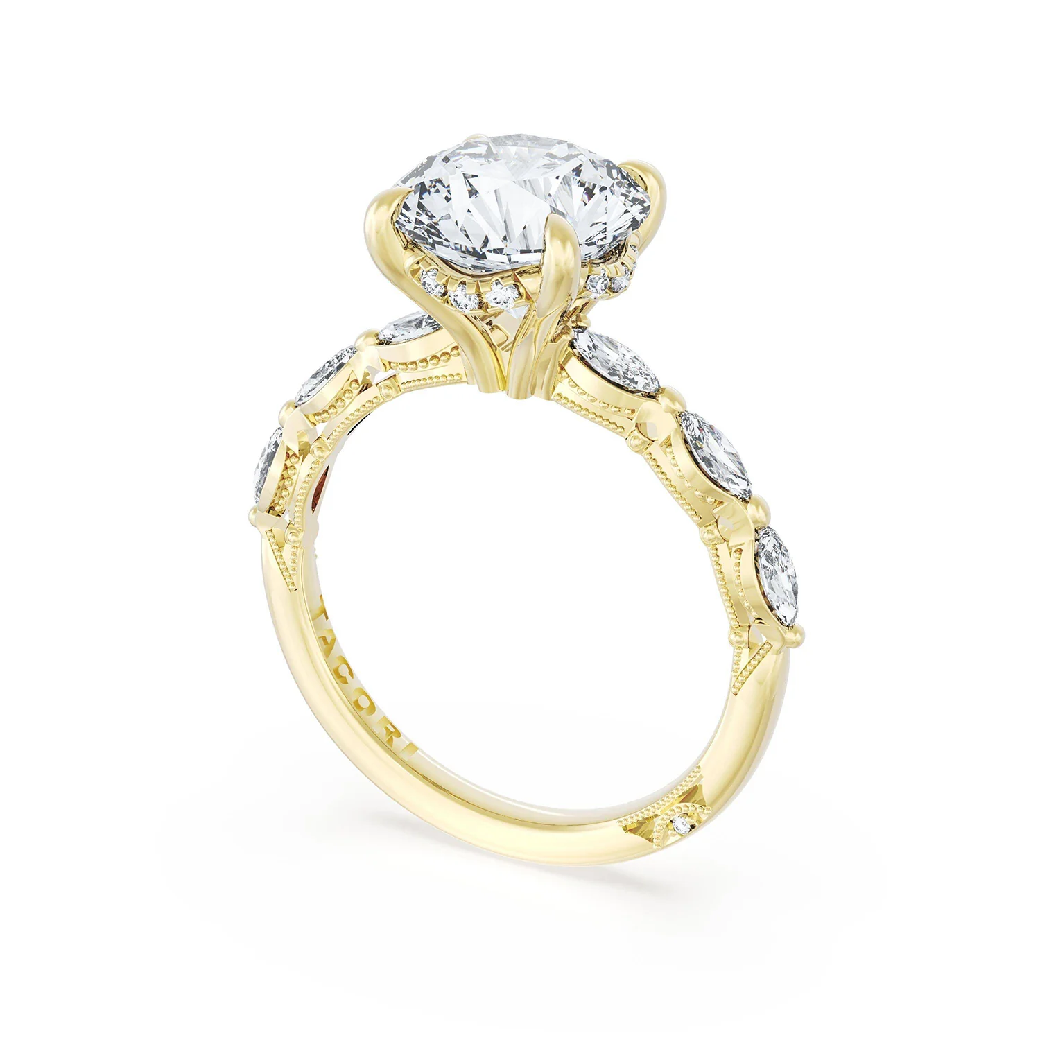 TACORI 18K Sculpted Crescent Diamond Engagement Ring - Image 2