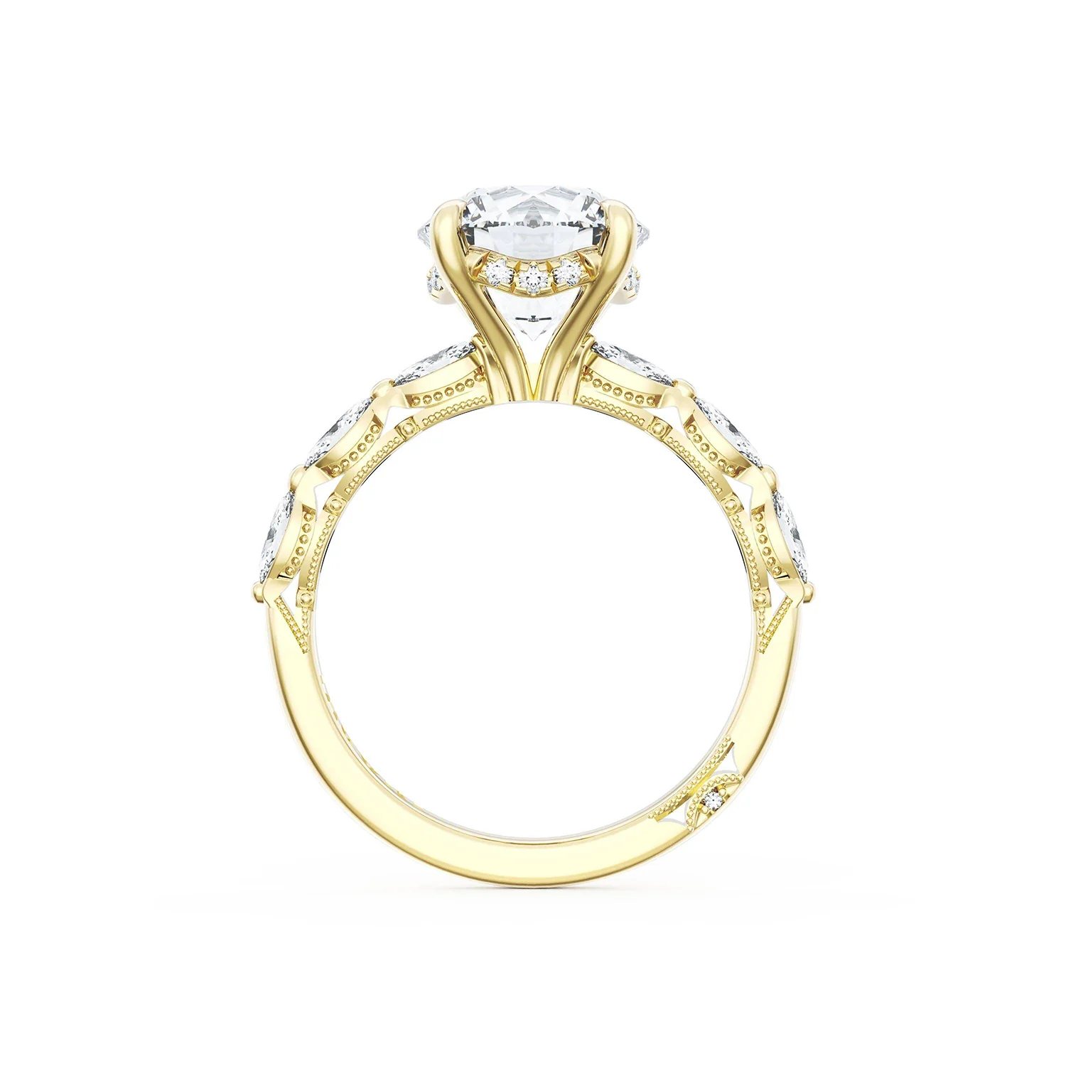 TACORI 18K Sculpted Crescent Diamond Engagement Ring - Image 3