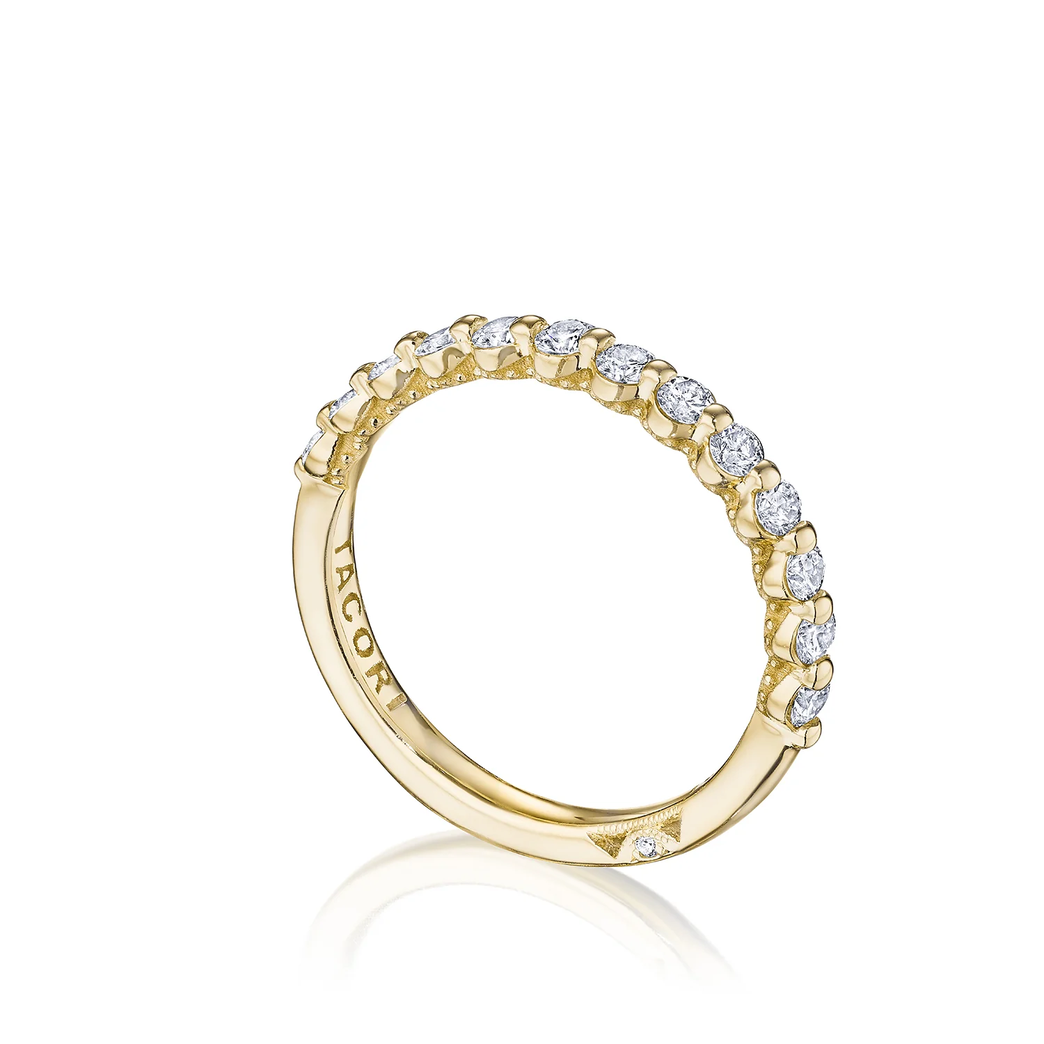 TACORI 18K Sculpted Crescent Diamond Wedding Band - Image 2