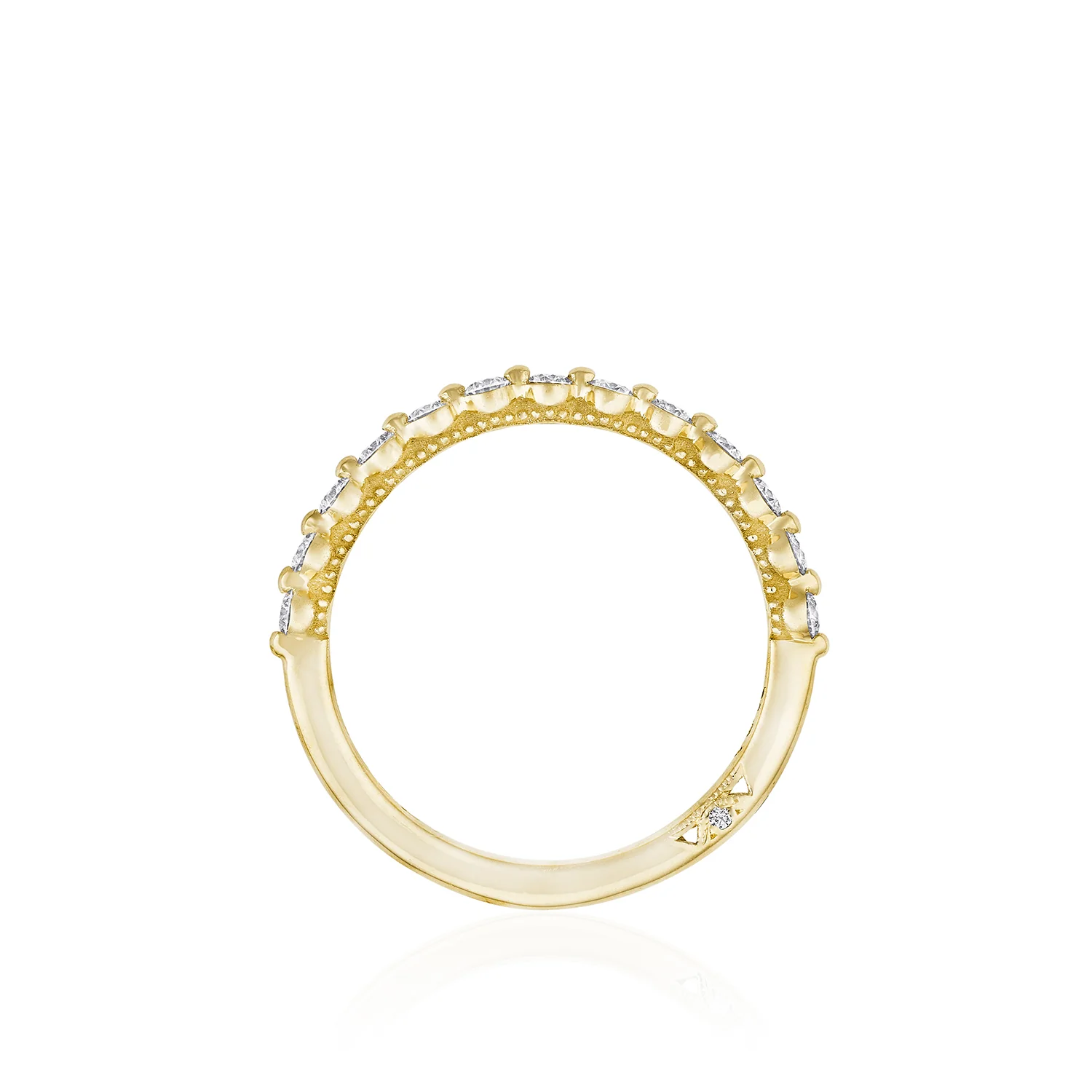TACORI 18K Sculpted Crescent Diamond Wedding Band - Image 3