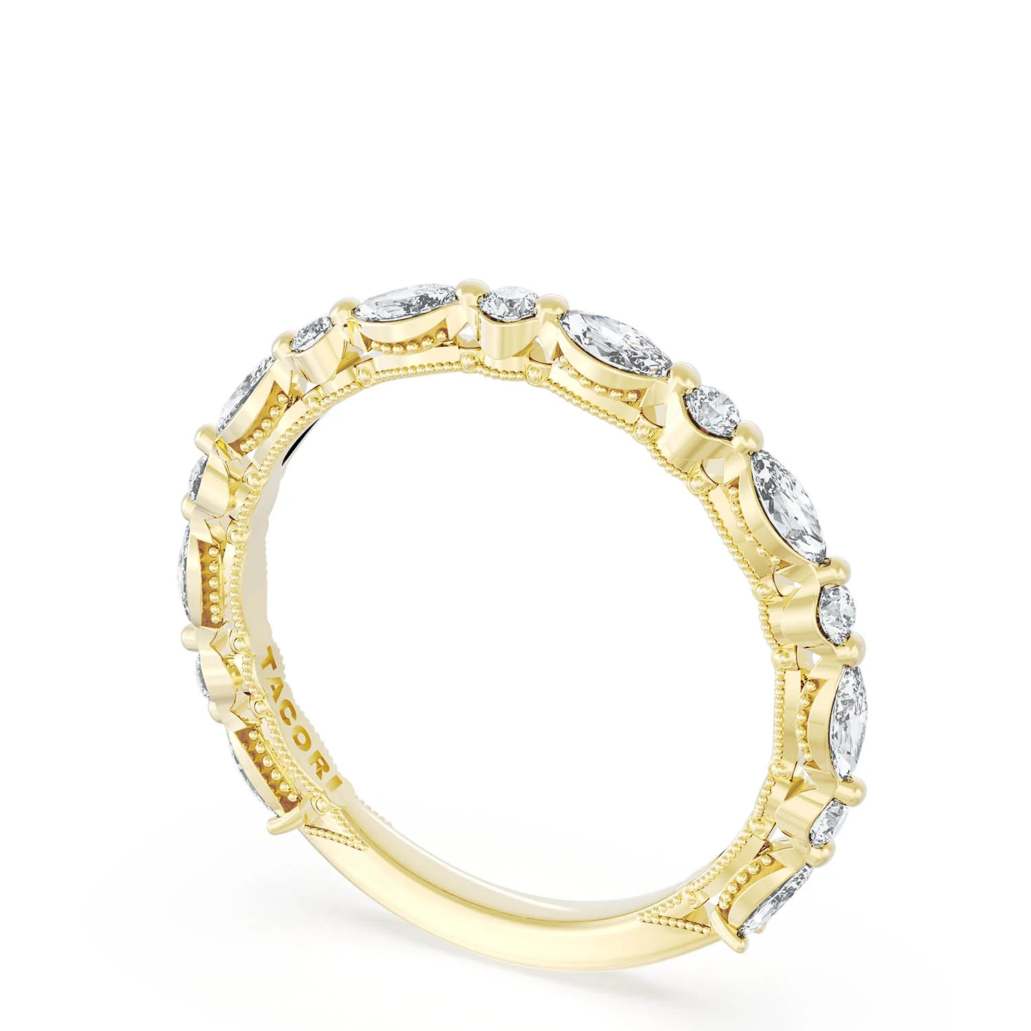 TACORI 18K Sculpted Crescent Diamond Wedding Band - Image 2