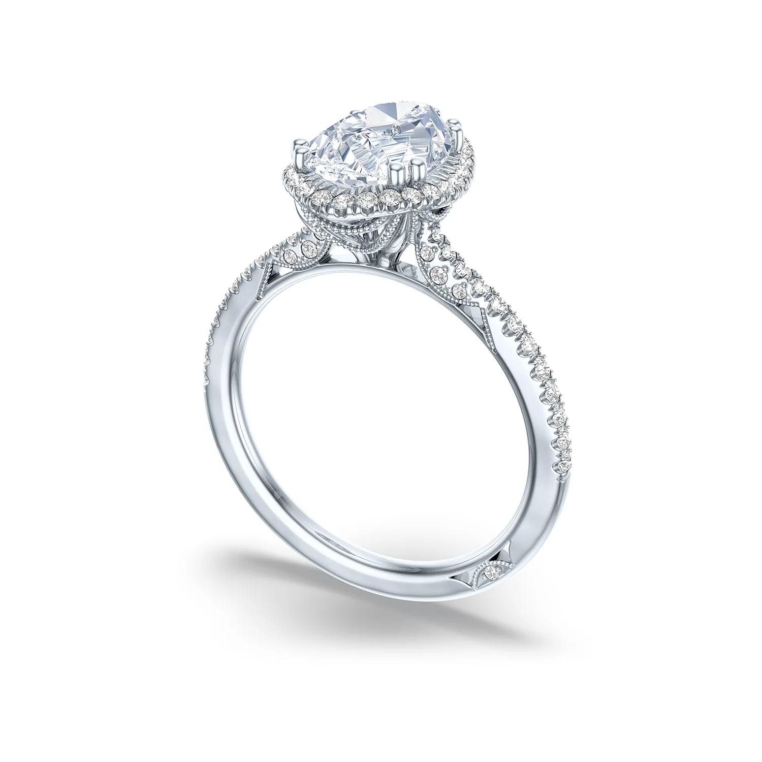TACORI Simply TACORI 18K Pear Diamond Halo Engagement Ring - Image 2