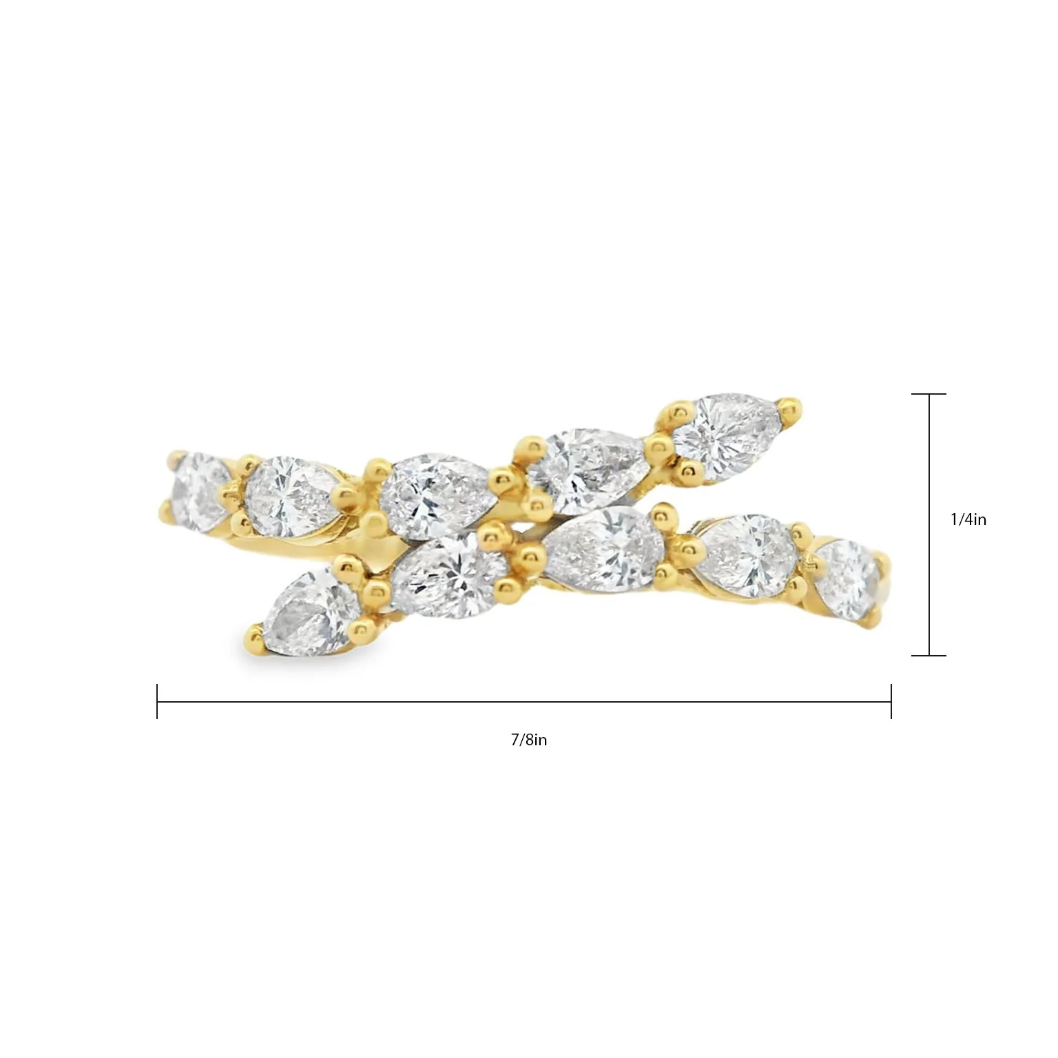 TACORI 18K Stilla Pear Diamond Bypass Ring - Image 2