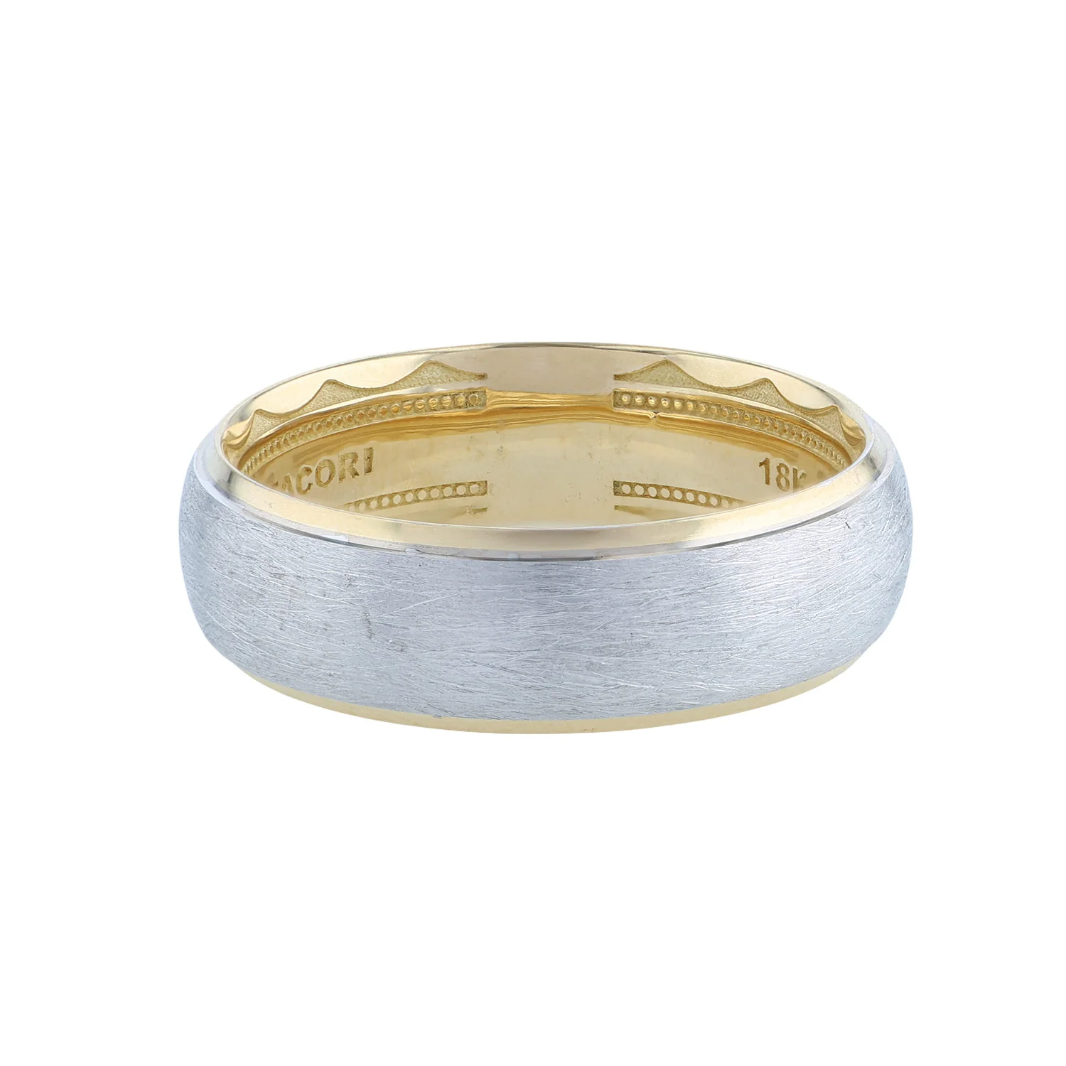 TACORI 18K Two-Tone Brushed Wedding Band - Image 2