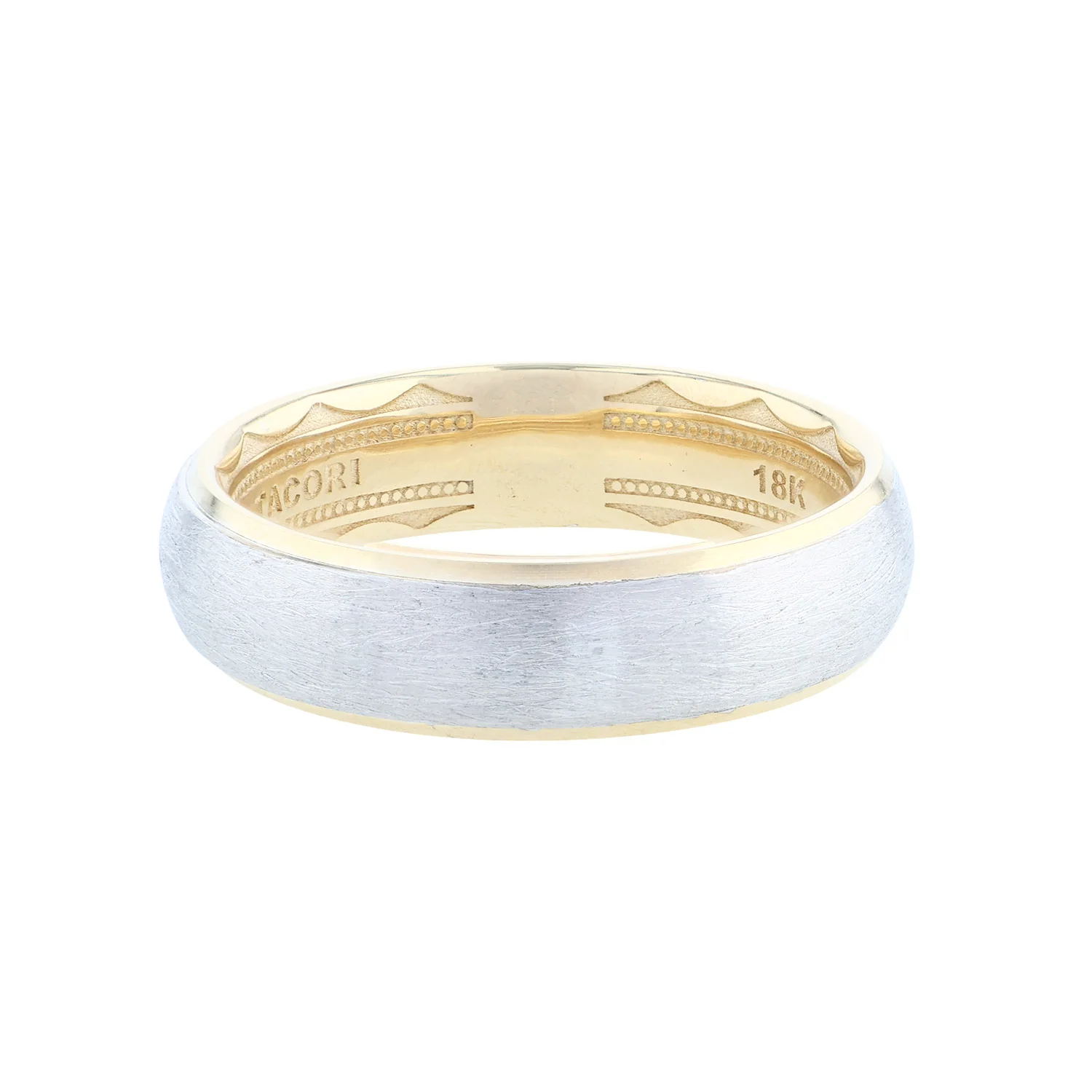TACORI 18K Two-Tone Brushed Wedding Band - Image 2
