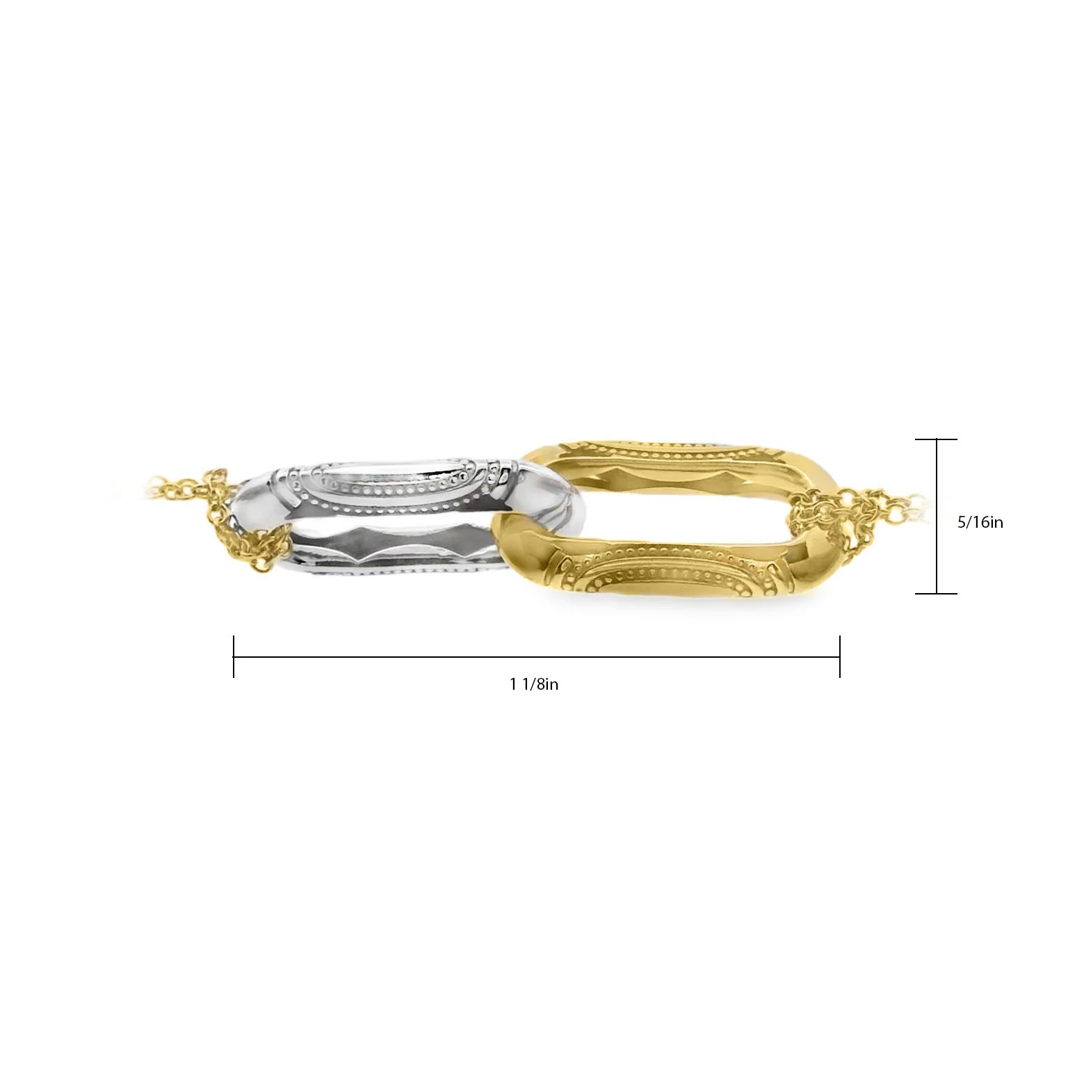 TACORI 18K Two-Tone Crescent Eclipse Double Link Necklace - Image 3