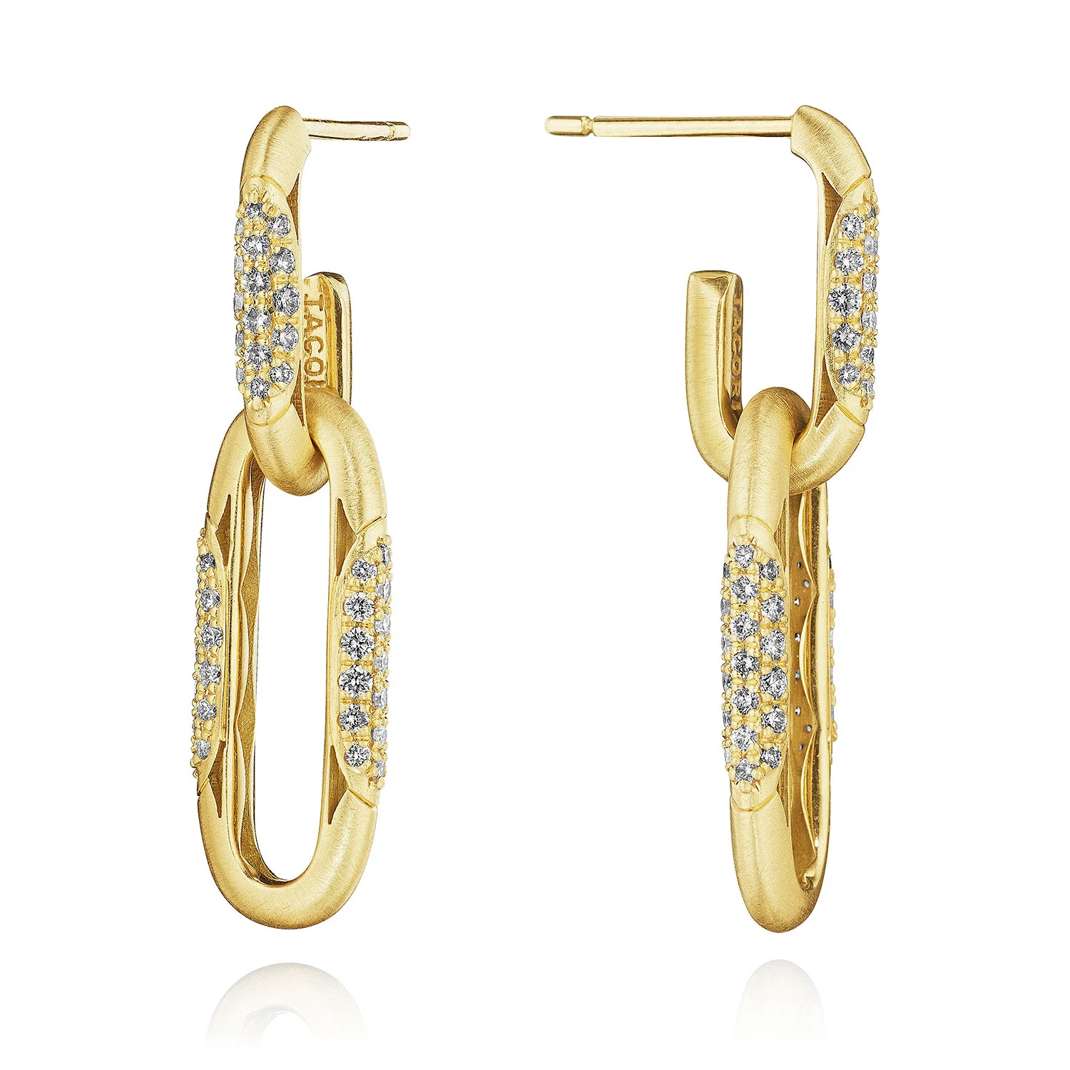 TACORI 18K Crescent Eclipse Double Link Diamond Earrings