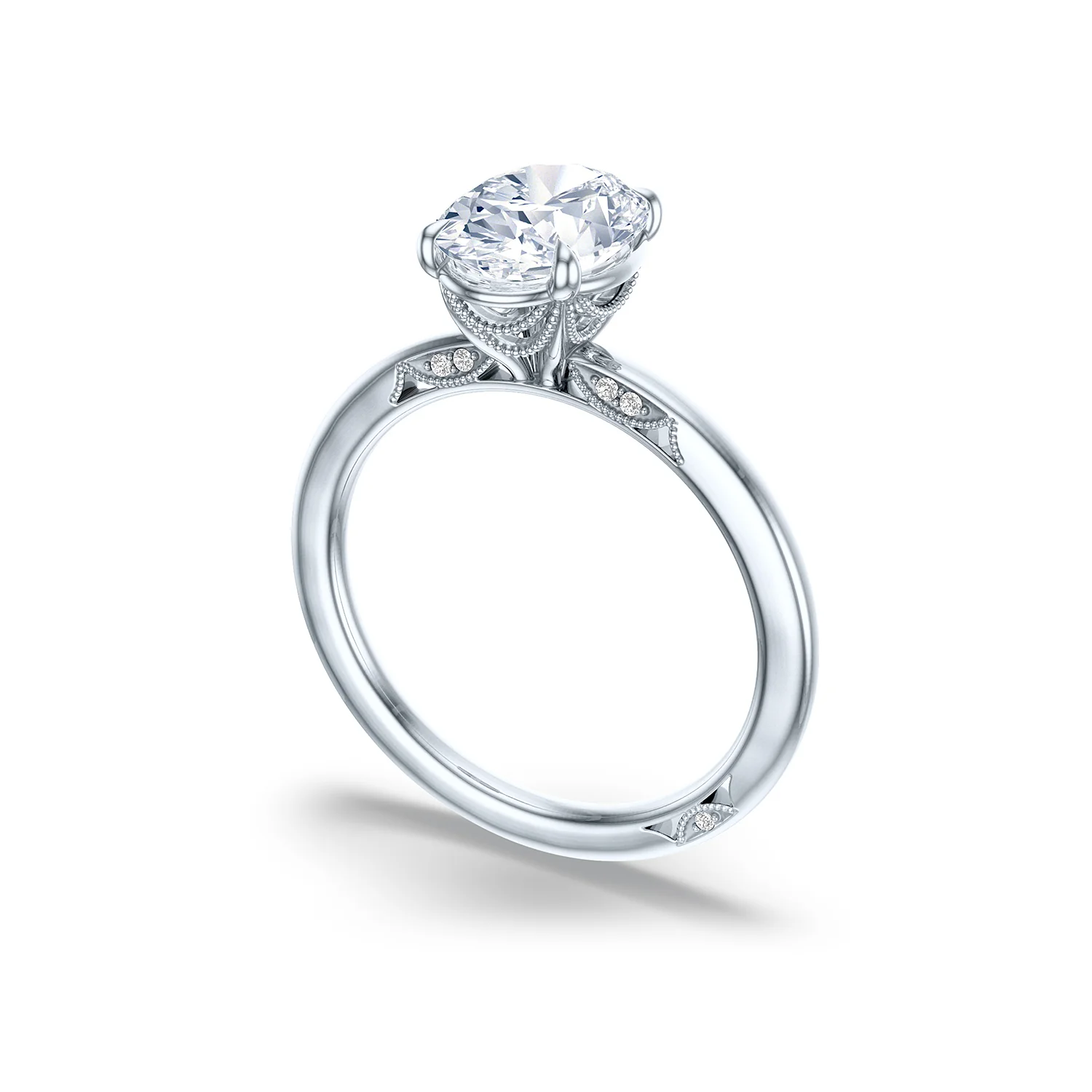 TACORI 18K Sculpted Crescent Oval Solitaire Engagement Ring - Image 2