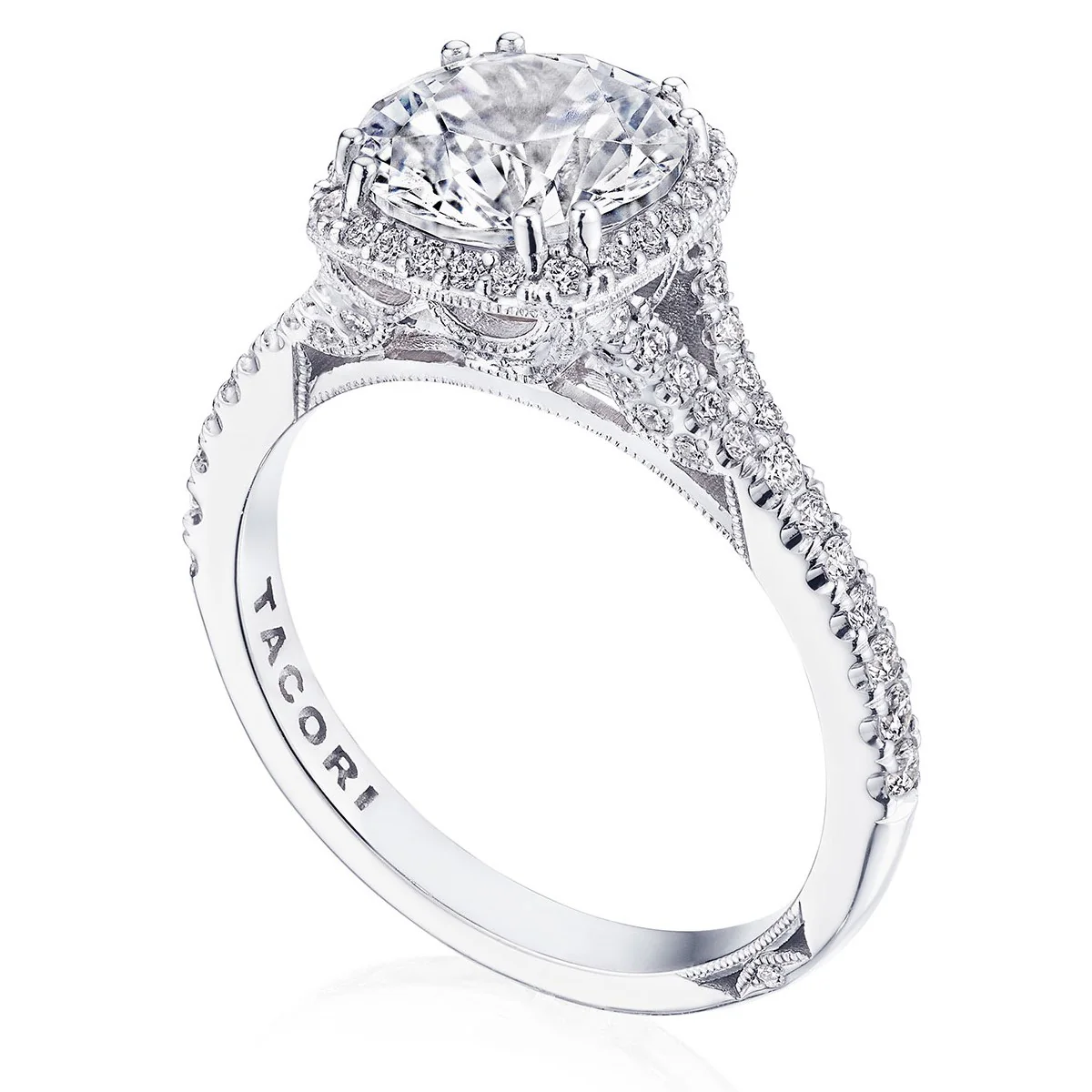 TACORI 18K Dantela Cushion Bloom Diamond Engagement Ring - Image 3