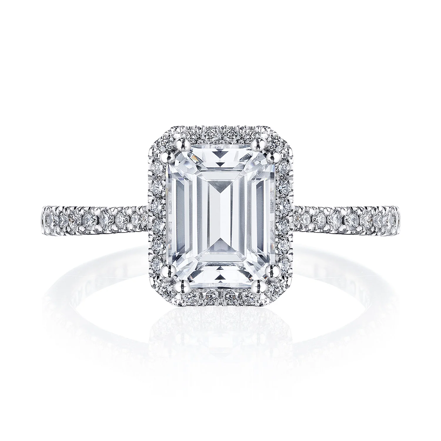 TACORI Simply TACORI 18K Emerald Diamond Halo Engagement Ring