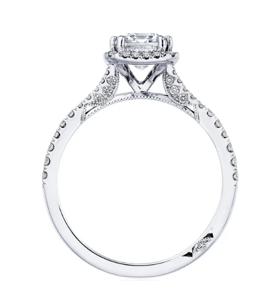 TACORI Simply TACORI 18K Emerald Diamond Halo Engagement Ring - Image 2