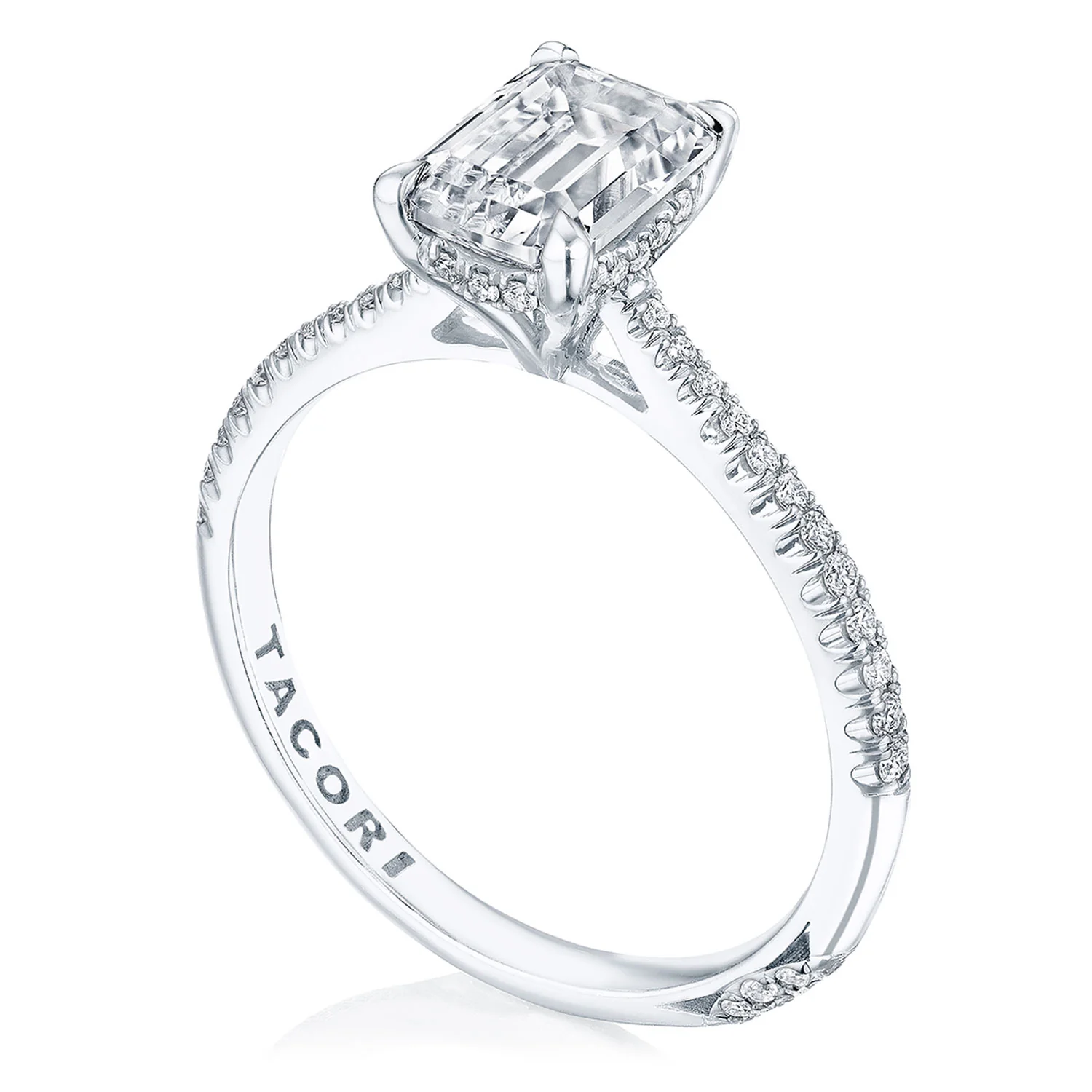 TACORI 18K Founder's Collection Emerald Diamond Engagement Ring - Image 2