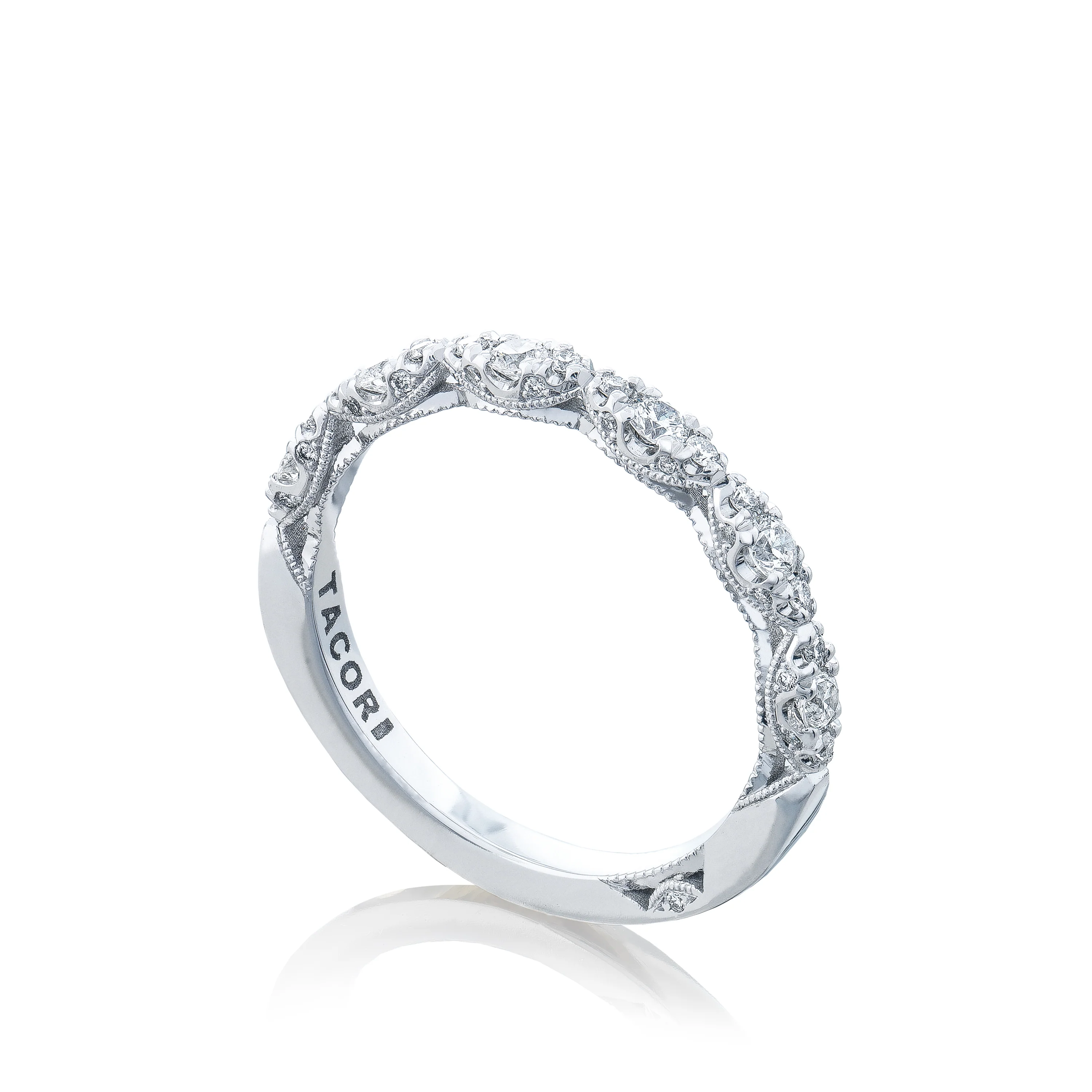 TACORI 18K Petite Crescent Diamond Wedding Band - Image 2