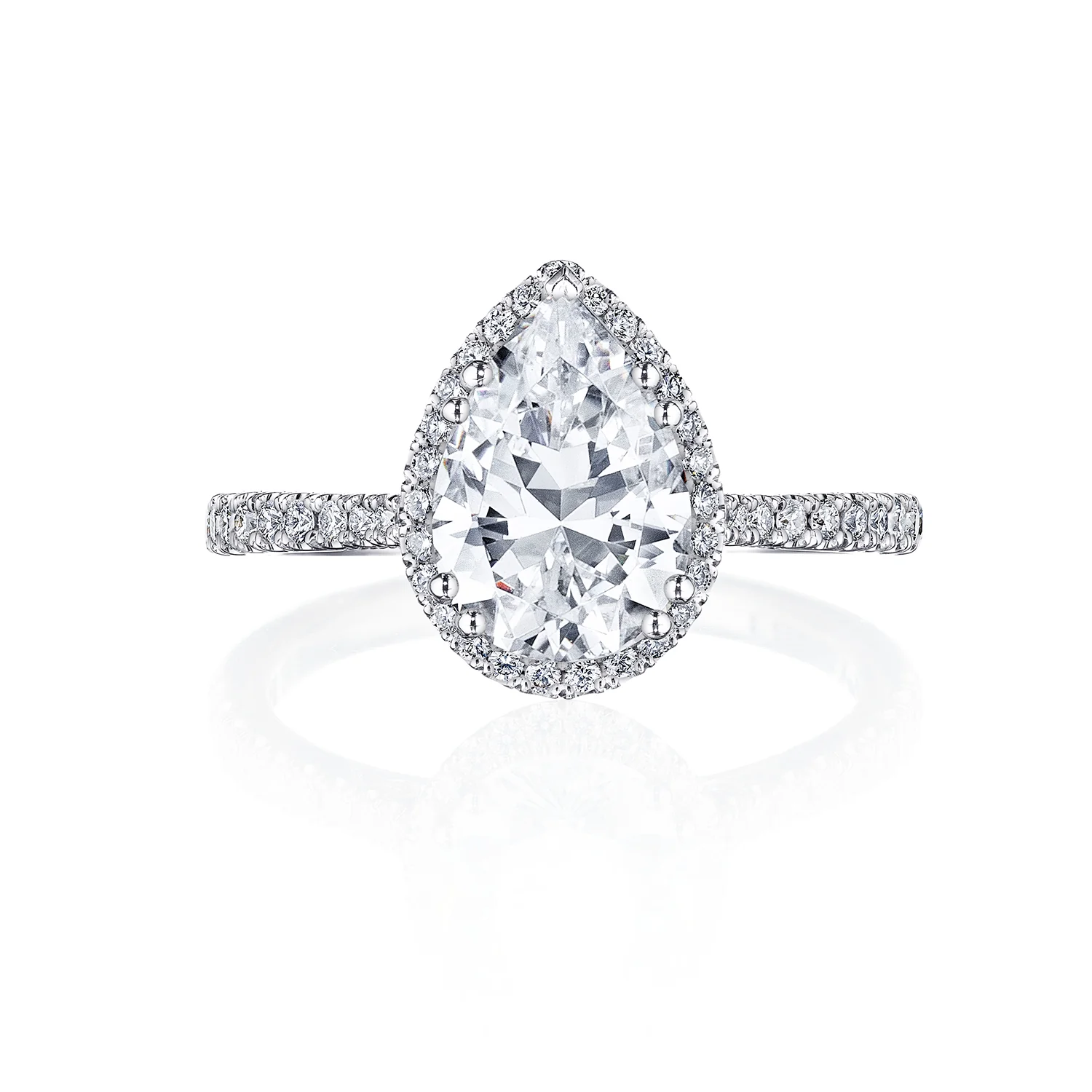 TACORI Simply TACORI 18K Pear Diamond Halo Engagement Ring