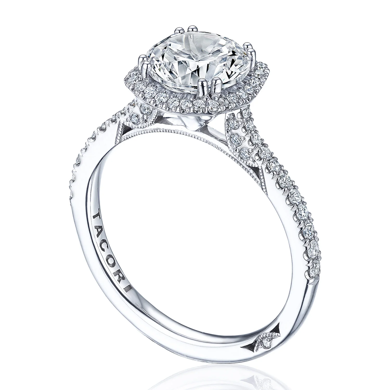 TACORI 18K Simply TACORI Diamond Halo Engagement Ring - Image 2