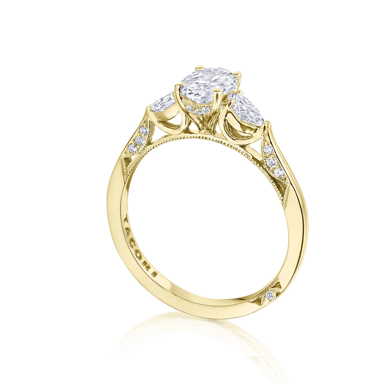 TACORI 18K Diamond Three-Stone Engagement Ring - Image 2