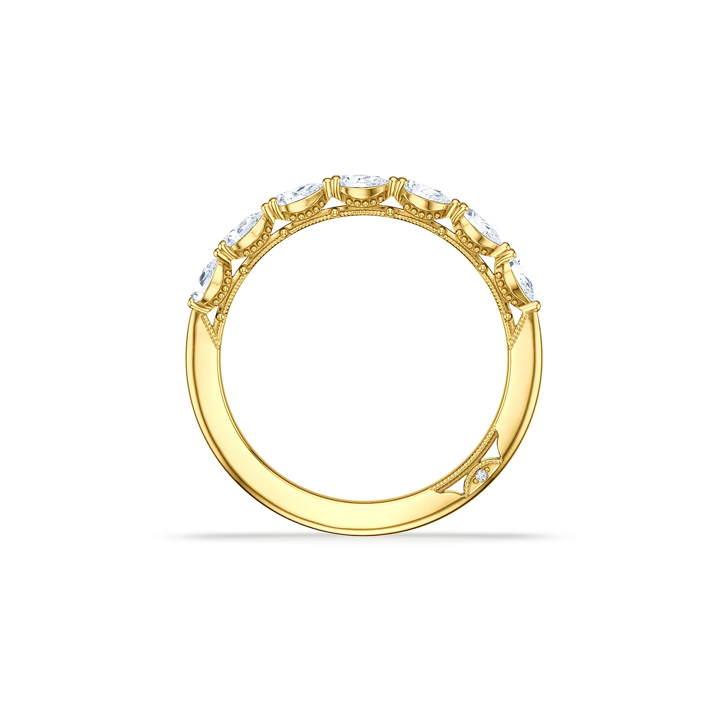 TACORI 18K Sculpted Crescent Diamond Wedding Band - Image 3